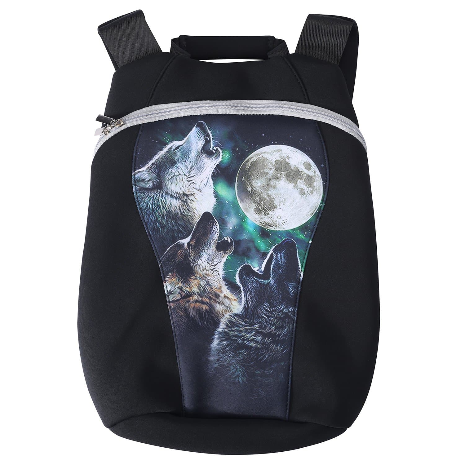 Yipinu Neoprene Laptop Backpack Notebook Bags School Backpack Daypack Three Wolf and Moon
