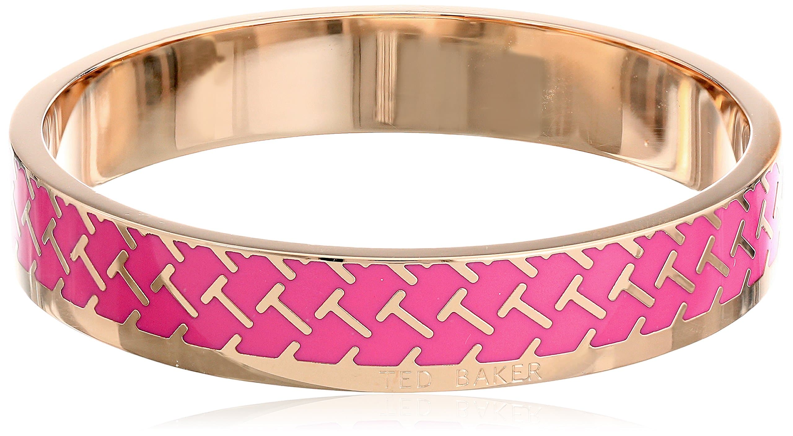 Ted Baker "T-pattern Bangle" Clowi Enamel Rose Bangle Bracelet