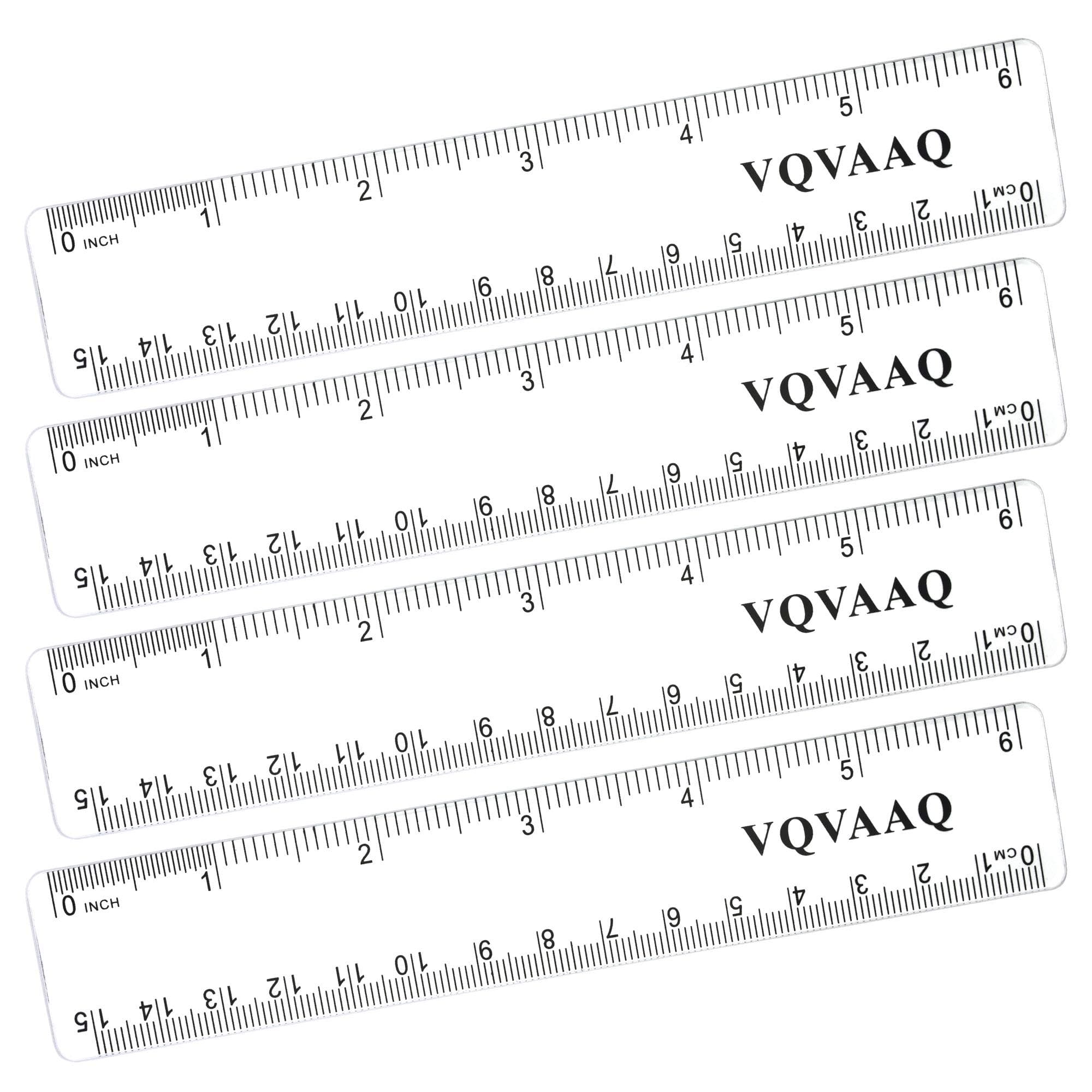 XiangLv Straight Ruler Plastic Ruler Plastic Measuring Tool 6 Inches, Clear