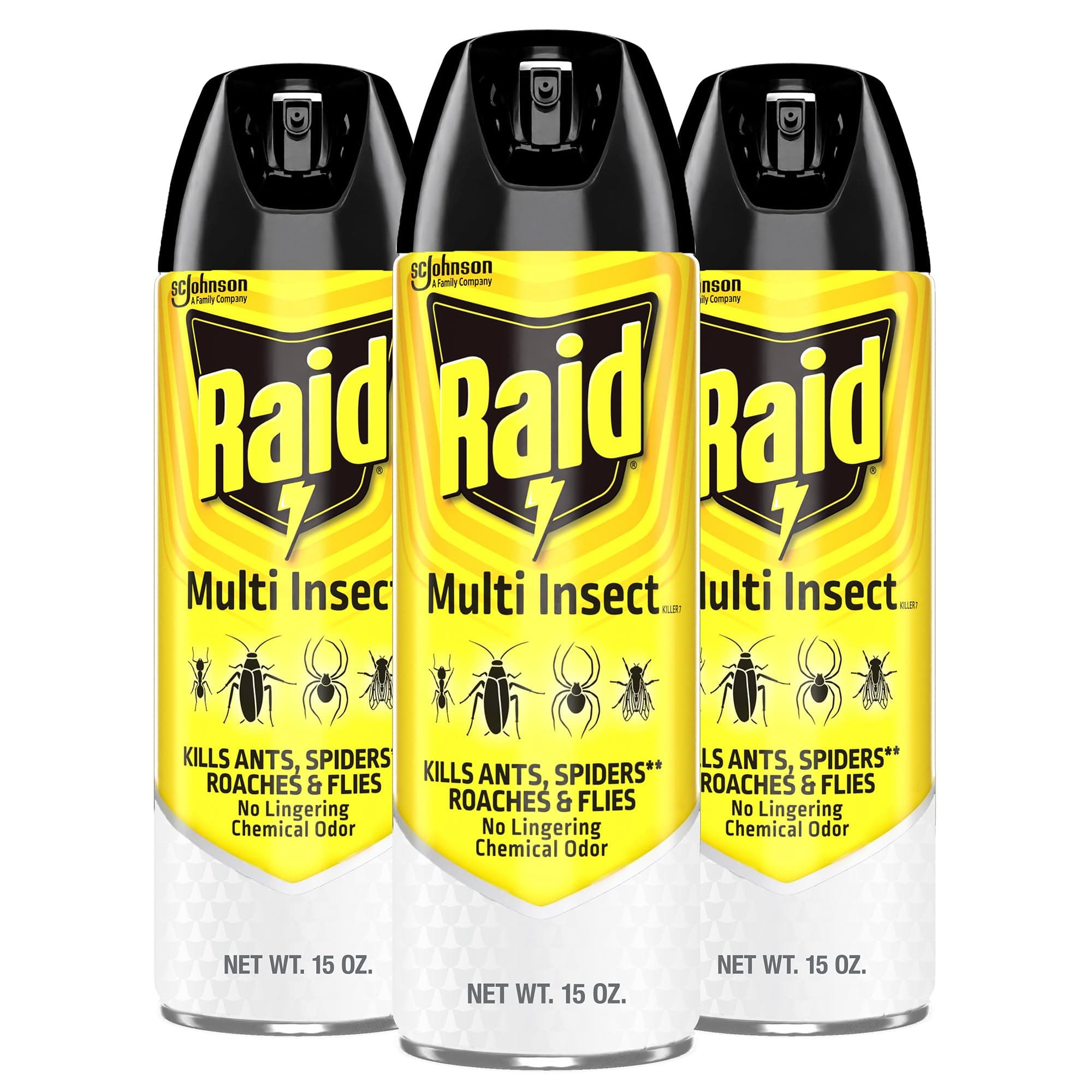 Multi Insect Killer Aerosol Kills Ants Spiders Roaches and Flies No Lingering Chemical Odor Indoor and Outdoor Use 15 Ounce (Pack of 3)