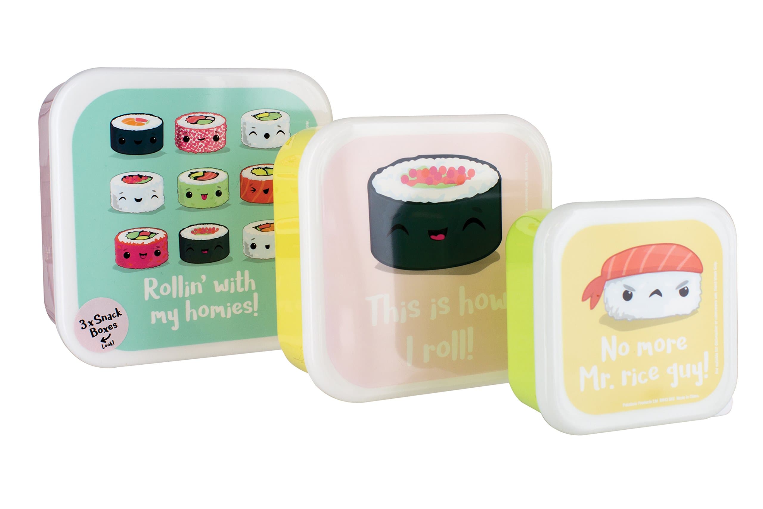 Paladone Sushi Snack Boxes, Multi-Colour, 14 x 14 x 6 cm