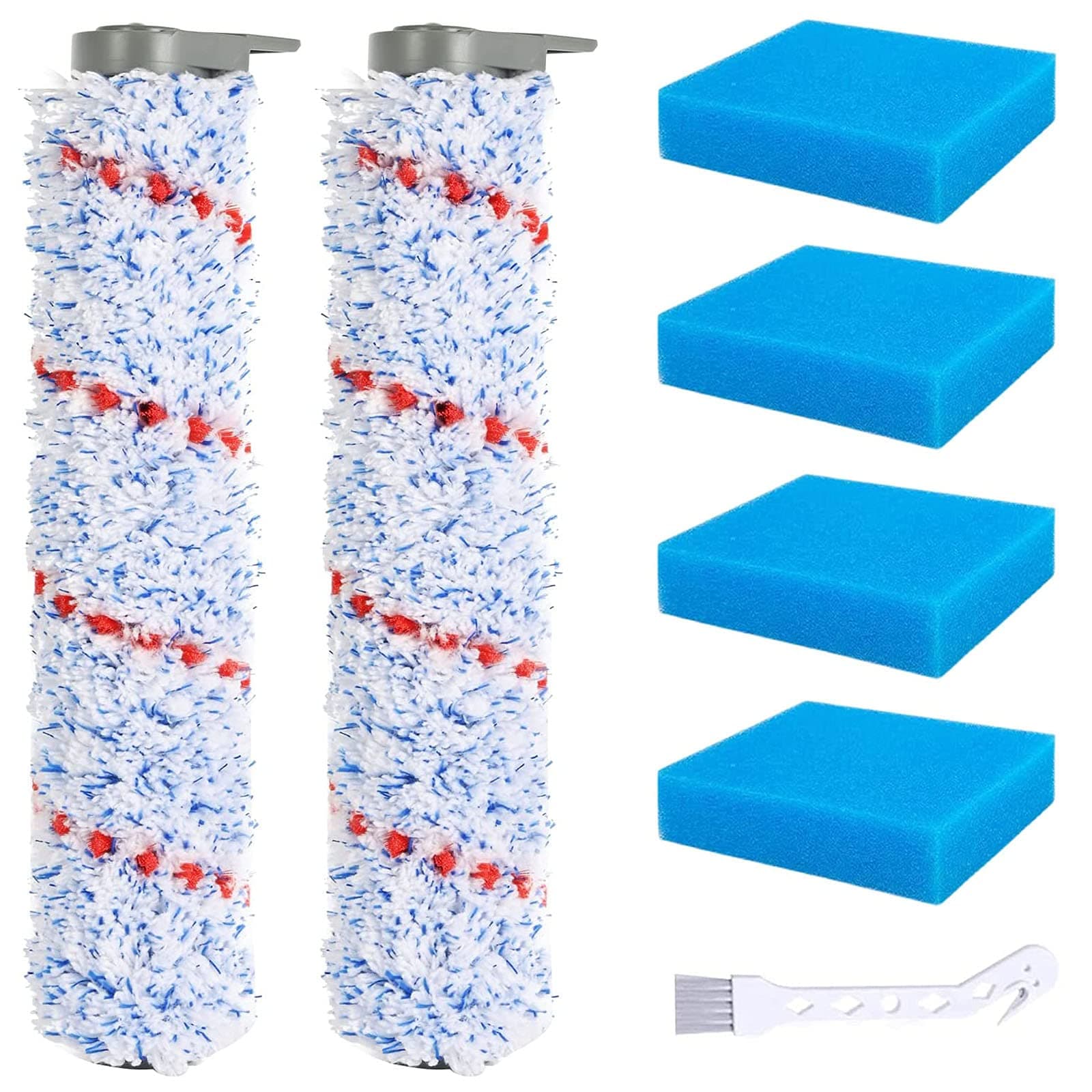 Replacement Roller for iFloor Wet Dry Cordless Vacuum Cleaner Note: Not for iFloor One s3 s5, 2 Pack Roller Brush, 4 Pre-Filter Foam.