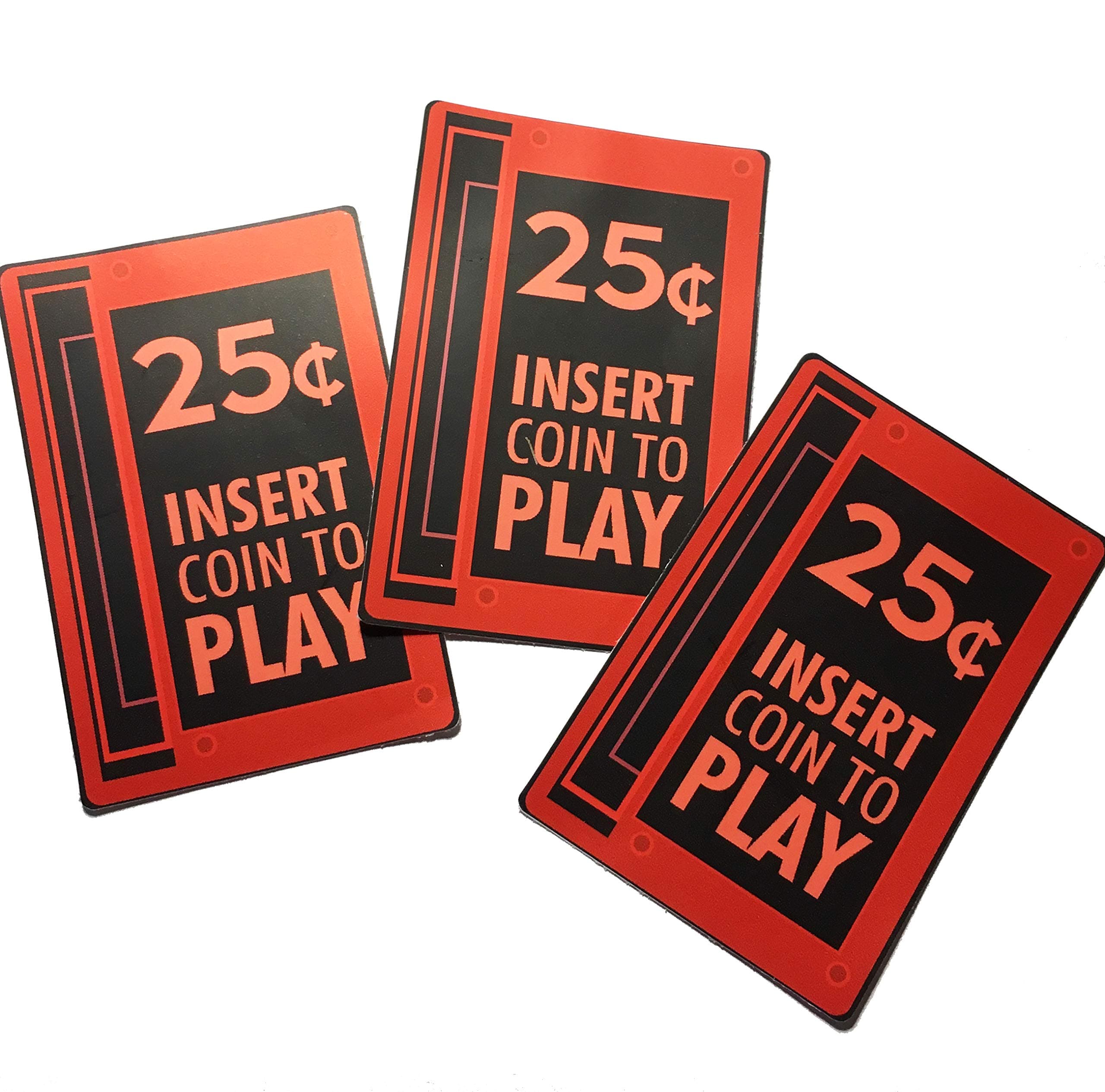 3 Pack Insert Coin to Play Pinball Video Game Arcade Decal 2" x 3"