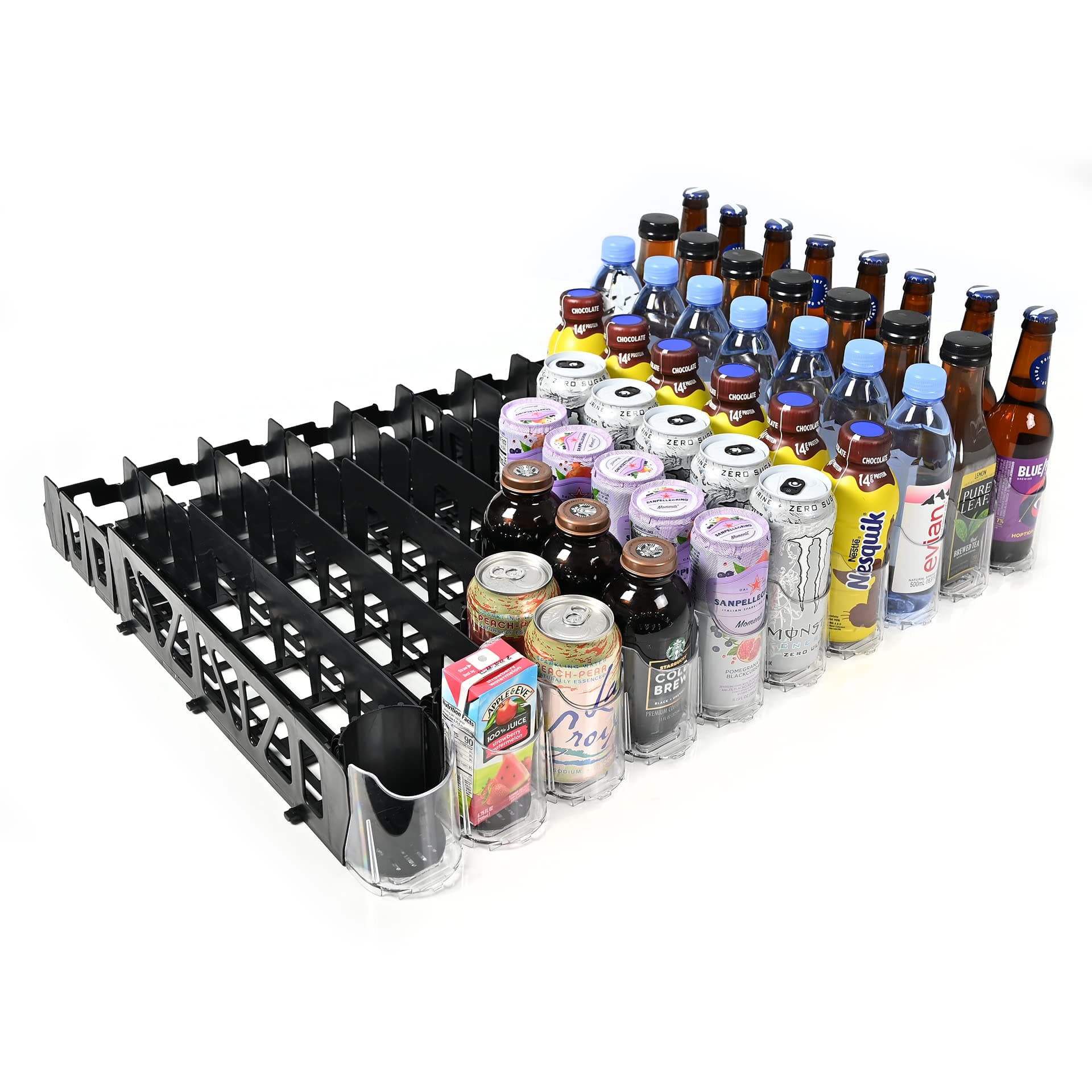 Display Technologies Visi-FAST® 12/16oz (Pack of 1) Drink Organizer, Fridge Organization, Can Dispenser, Soda Rack Can Organizer, Spring Loaded Beverage Storage, Bottled Water Organizer for Refrigerator