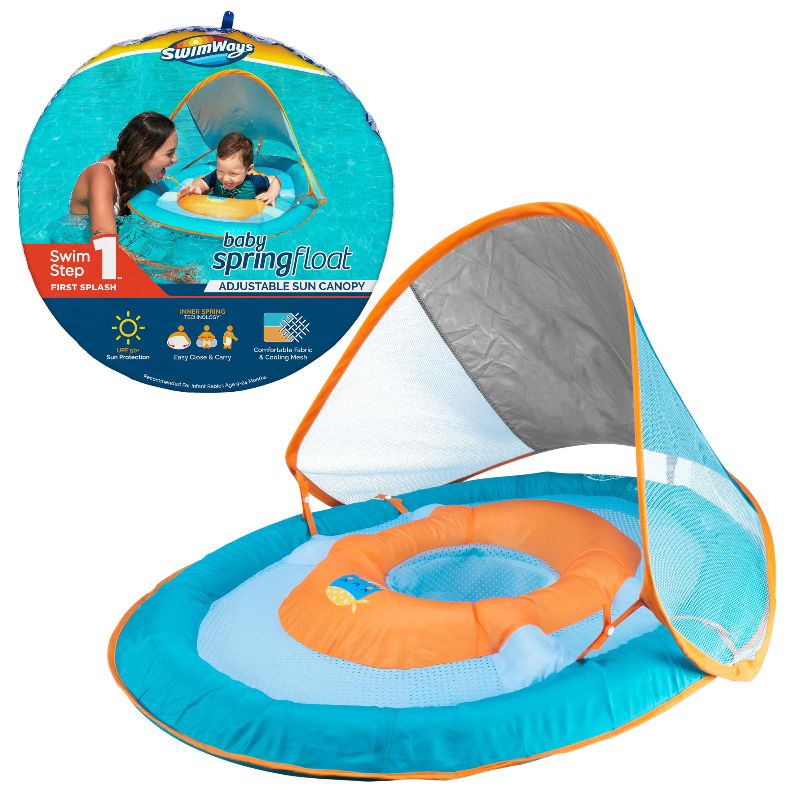 Swimways Sun Canopy Inflatable Baby Spring Float for Kids