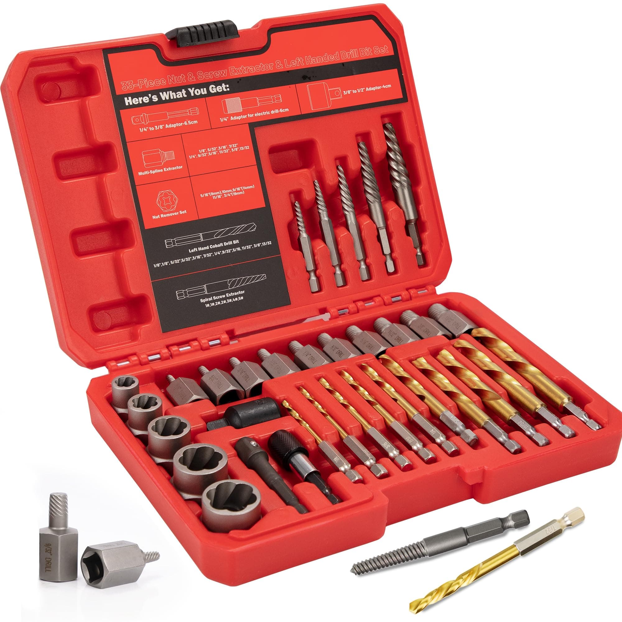 37 Pcs Spiral Screw Extractor Bolt Extractor Set