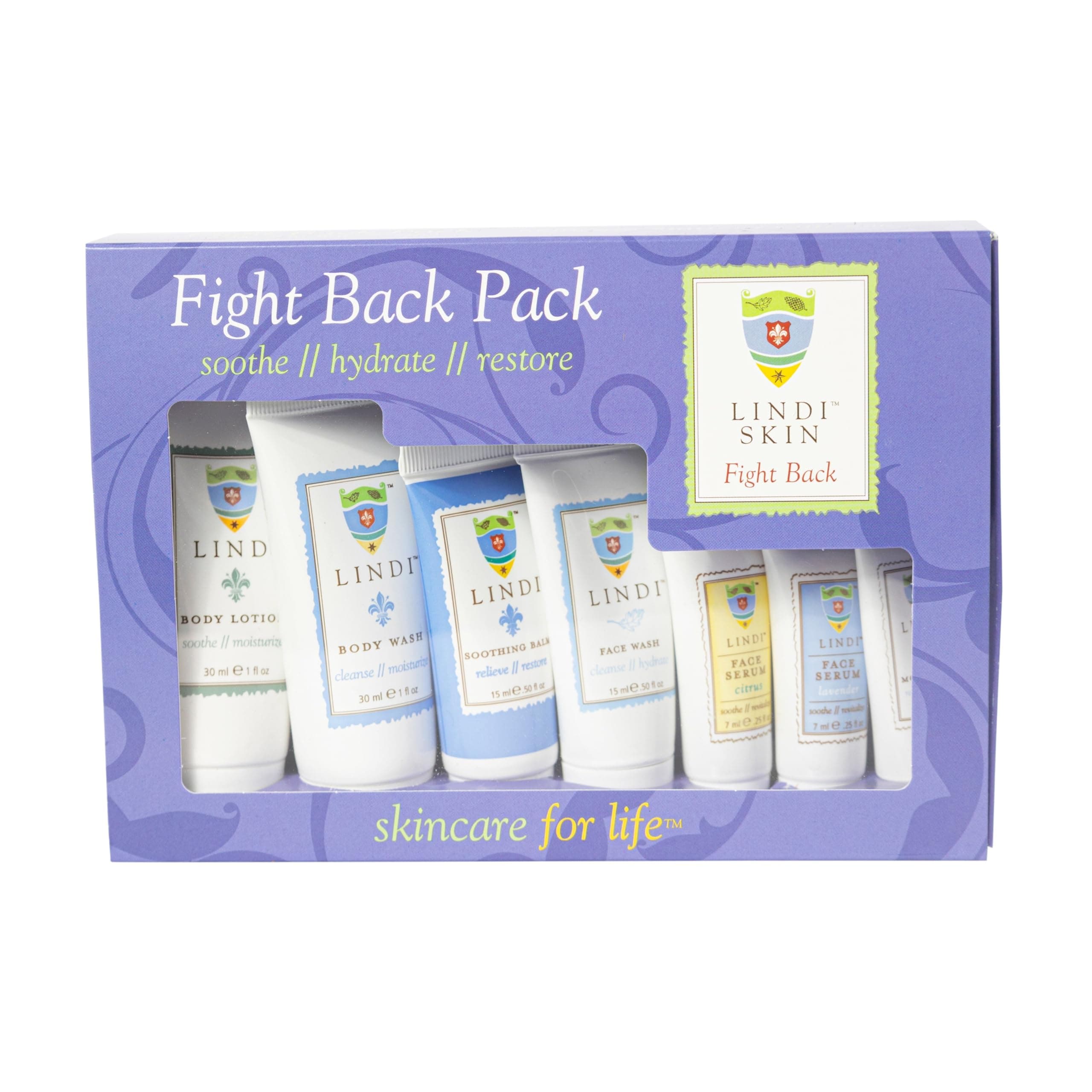 - Fight Back Pack - Starter Kit That Includes Body Lotion, Body Wash, Face Serum, Face Moisturizer, Soothing Balm, and Face Wash for Chemo Rash, Radiation Burn & Other Cancer Side-Effects