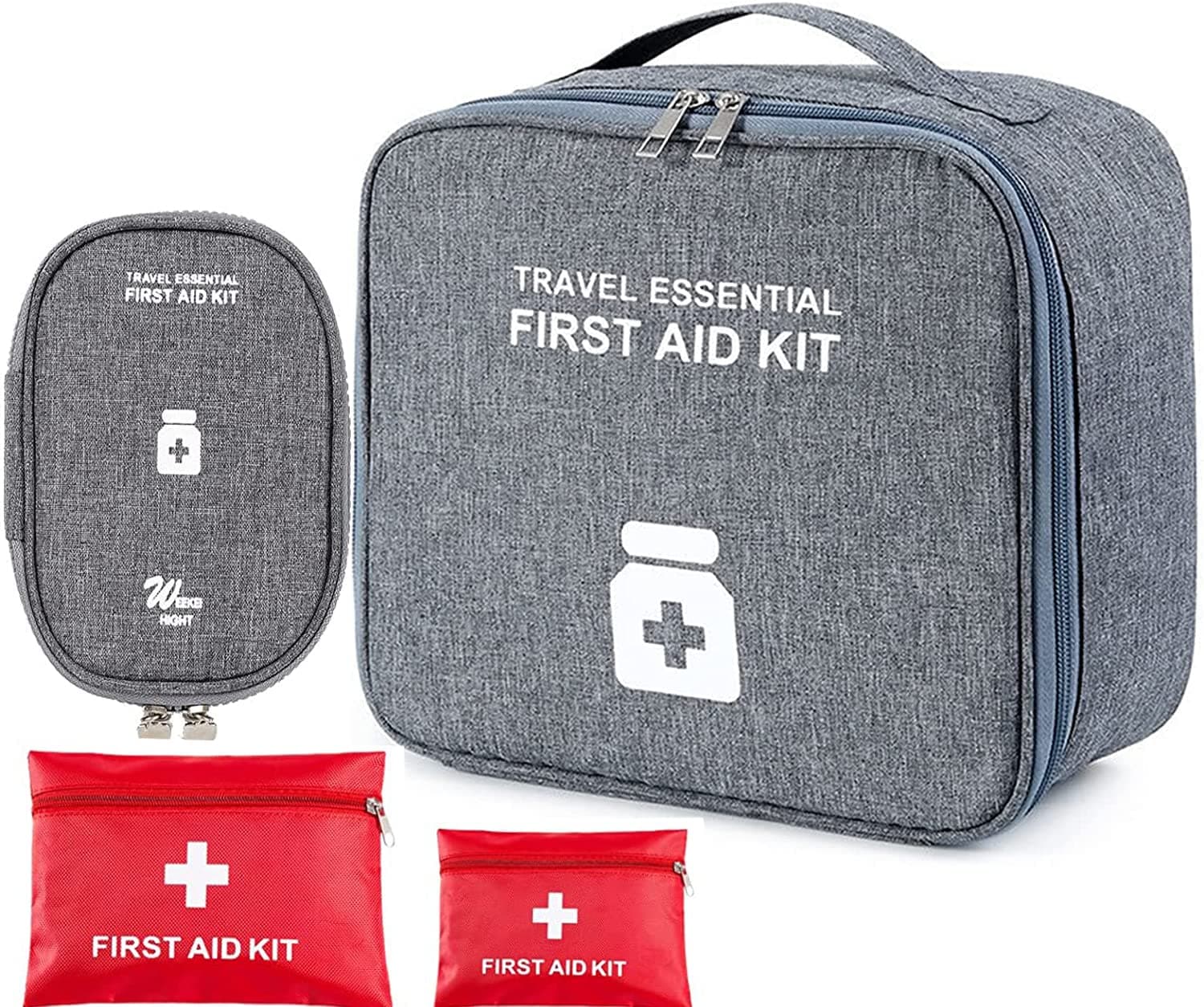 Portable First Aid Kit Empty, Camping First Aid Bag, Medicine Tools Travel Storage Bag, Suitable For Home Outdoor Hiking Camping Car Office Workplace(grey)