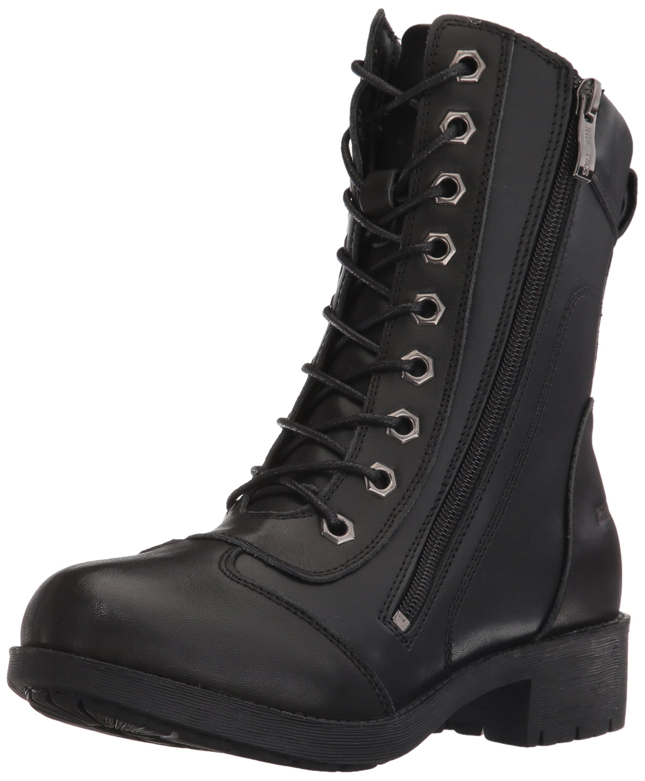 Ride Tec Women's 8650 8" Zipper Biker Black Work Boot