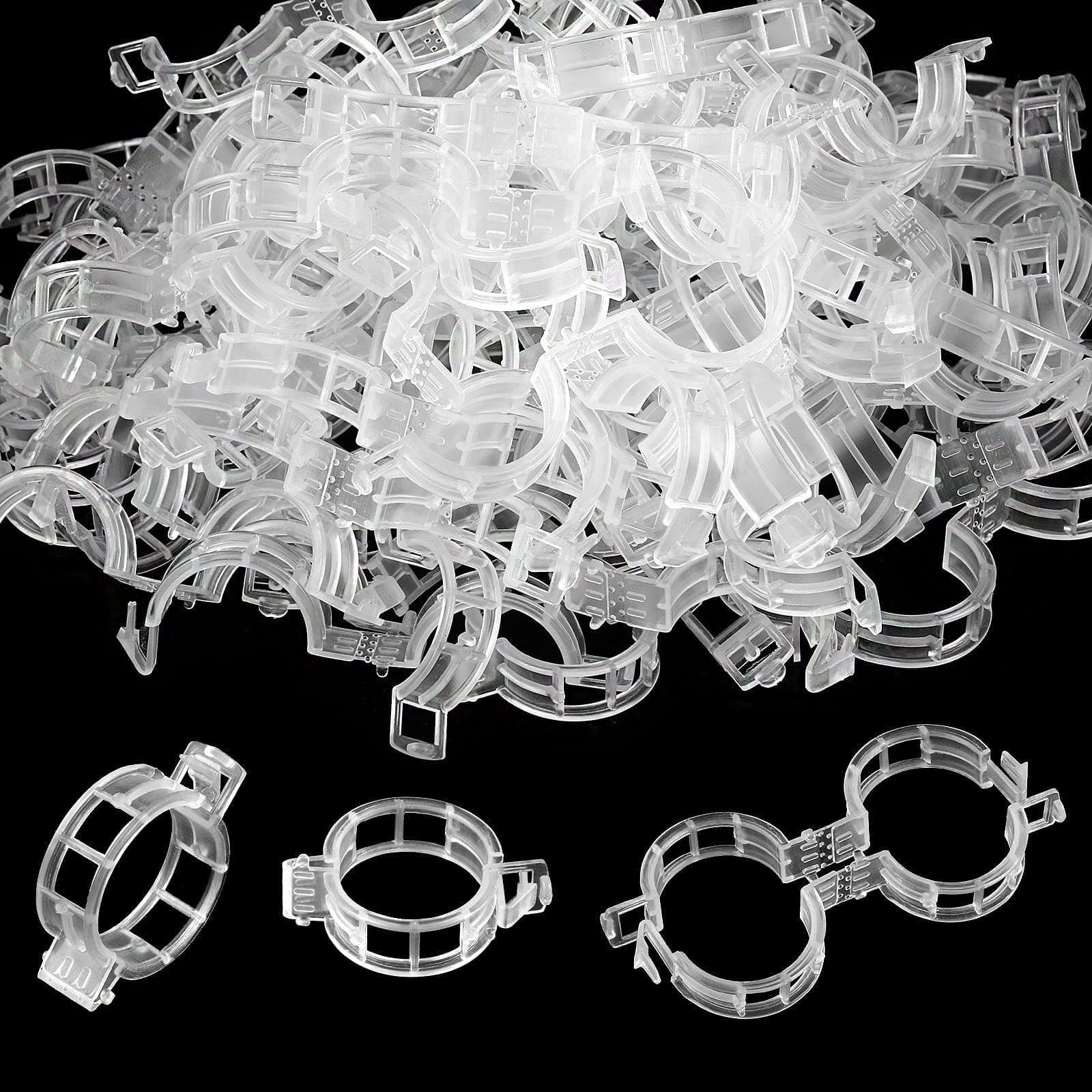 Oligei 200 Pcs Plastic Trellis Plant Support Clips for Support, Grape and Tomato Vine, Vegetables Plants, Garden Clips to Grow Upright Makes Plants Healthier