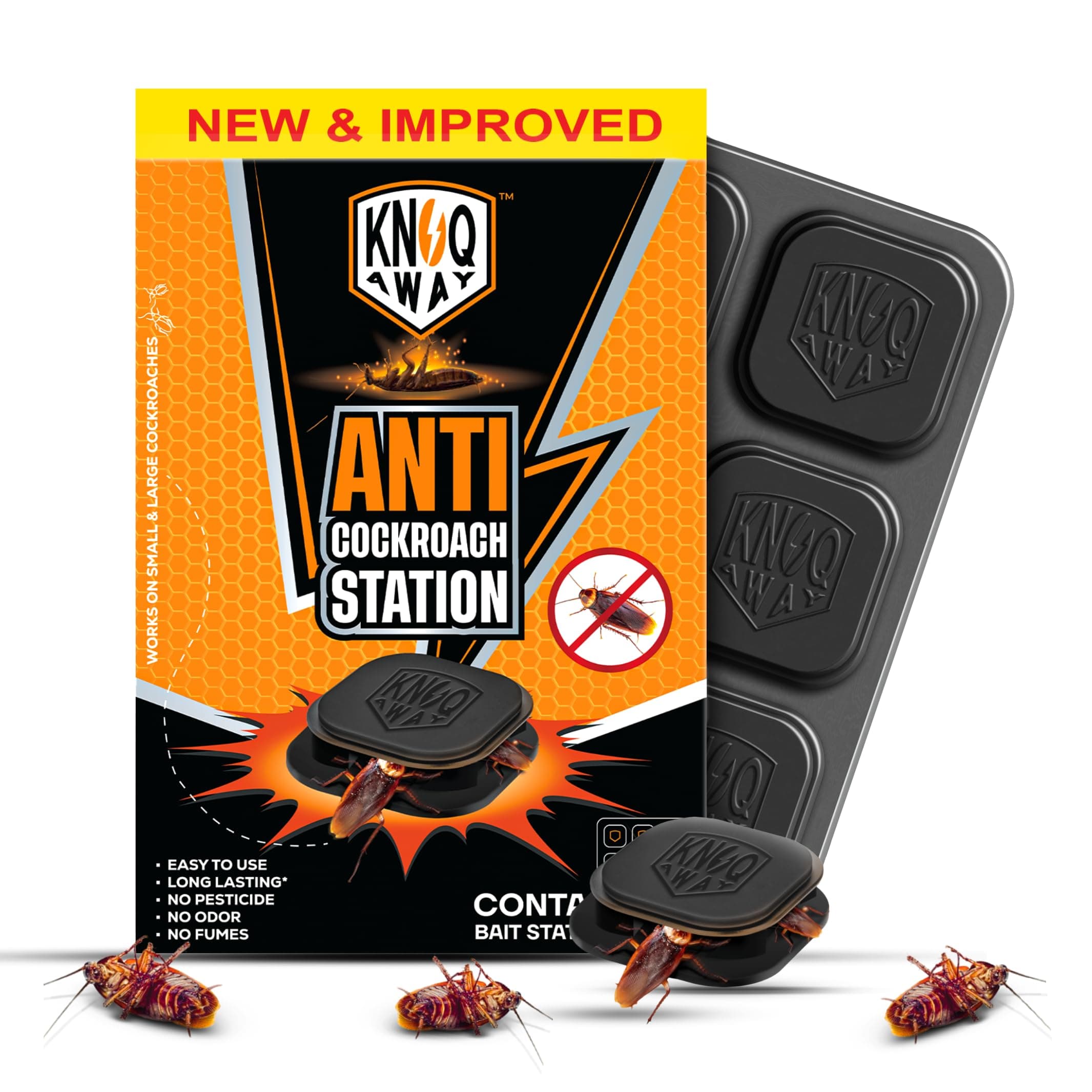 Cockroach Bait, Alternative to Anti-Cockroach Gel, Roach Paste, Roach Gel, RoachPellet/Powder & Cockroach Spray. Repellant for Home,Kitchen, & Hotels (Pack of 6 Baits)