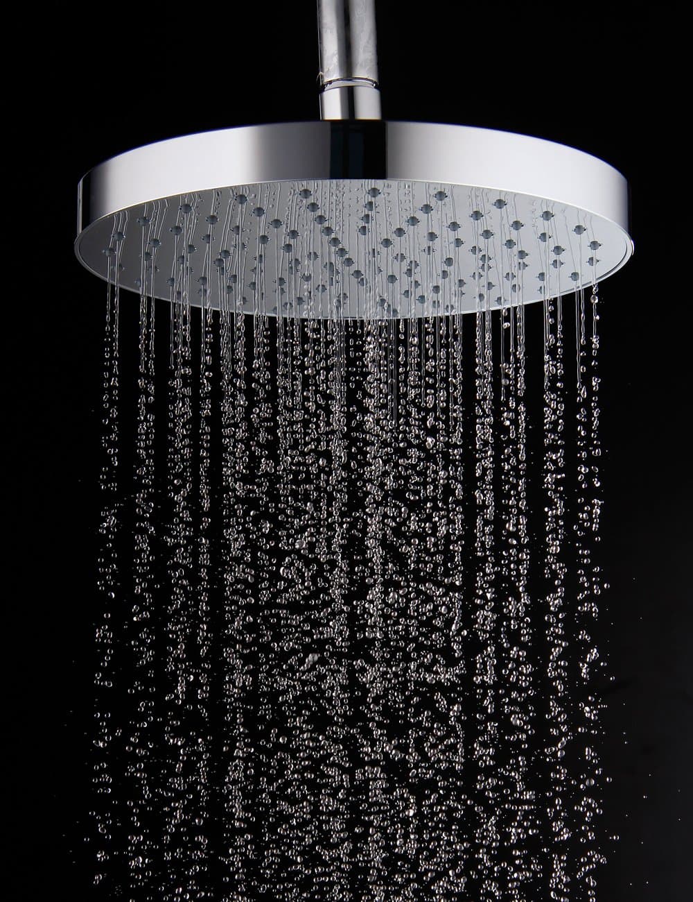 200mm Fixed Shower Head, Rain Shower Head,8 Inch,Solid Brass Swivel 1/2 Ball Connector, Bathroom Replacement Accessories by Aquatimez(Chrome)