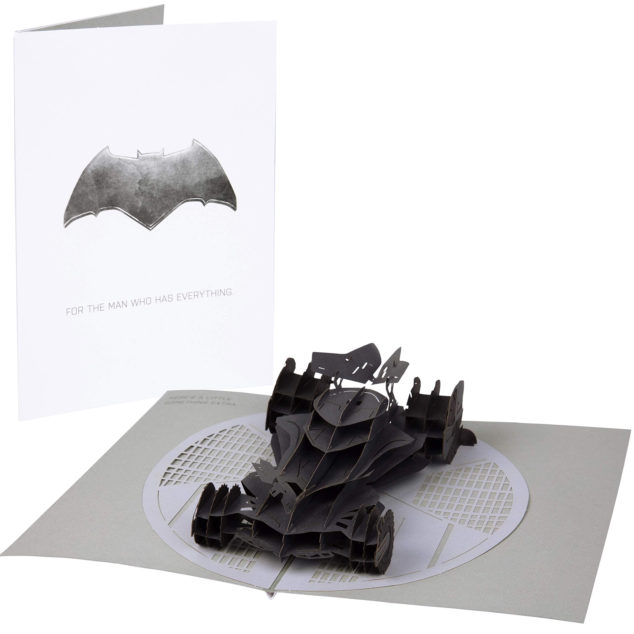 DC Comics Batman Batmobile Pop-Up Greeting Card for Men, Displayable 3D for All Occasions - Blank Inside - Valentine's Day, Birthday, Holiday, Father's Day, Anniversary, Love - 5 x 7