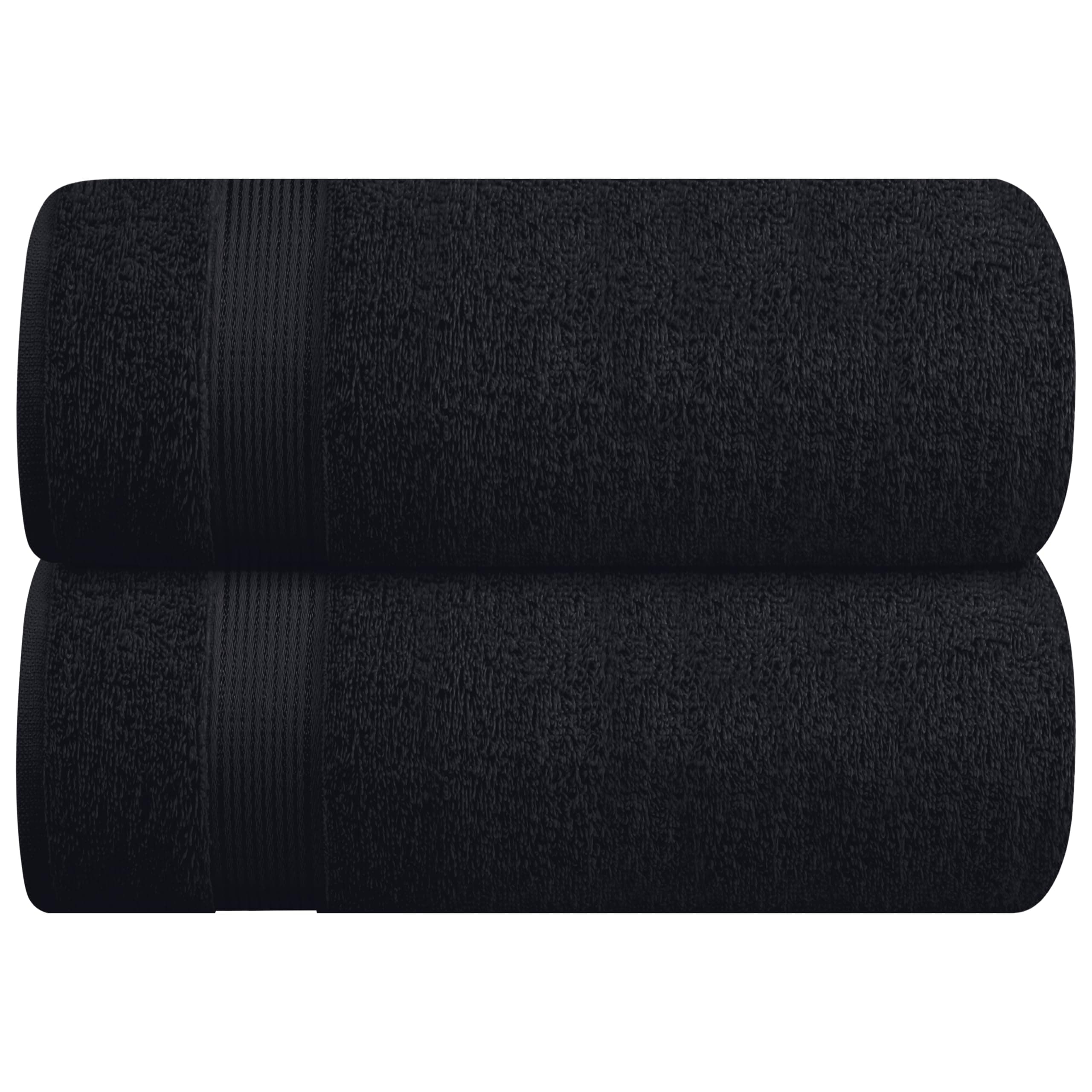 Belizzi Home Cotton 2 Pack Oversized Bath Sheet 35x70, Large Bath Sheet, Ultra Soft, Absorbent, Compact, Eco-Friendly, Recyclable, Quick Drying and Lightweight Towel - Black
