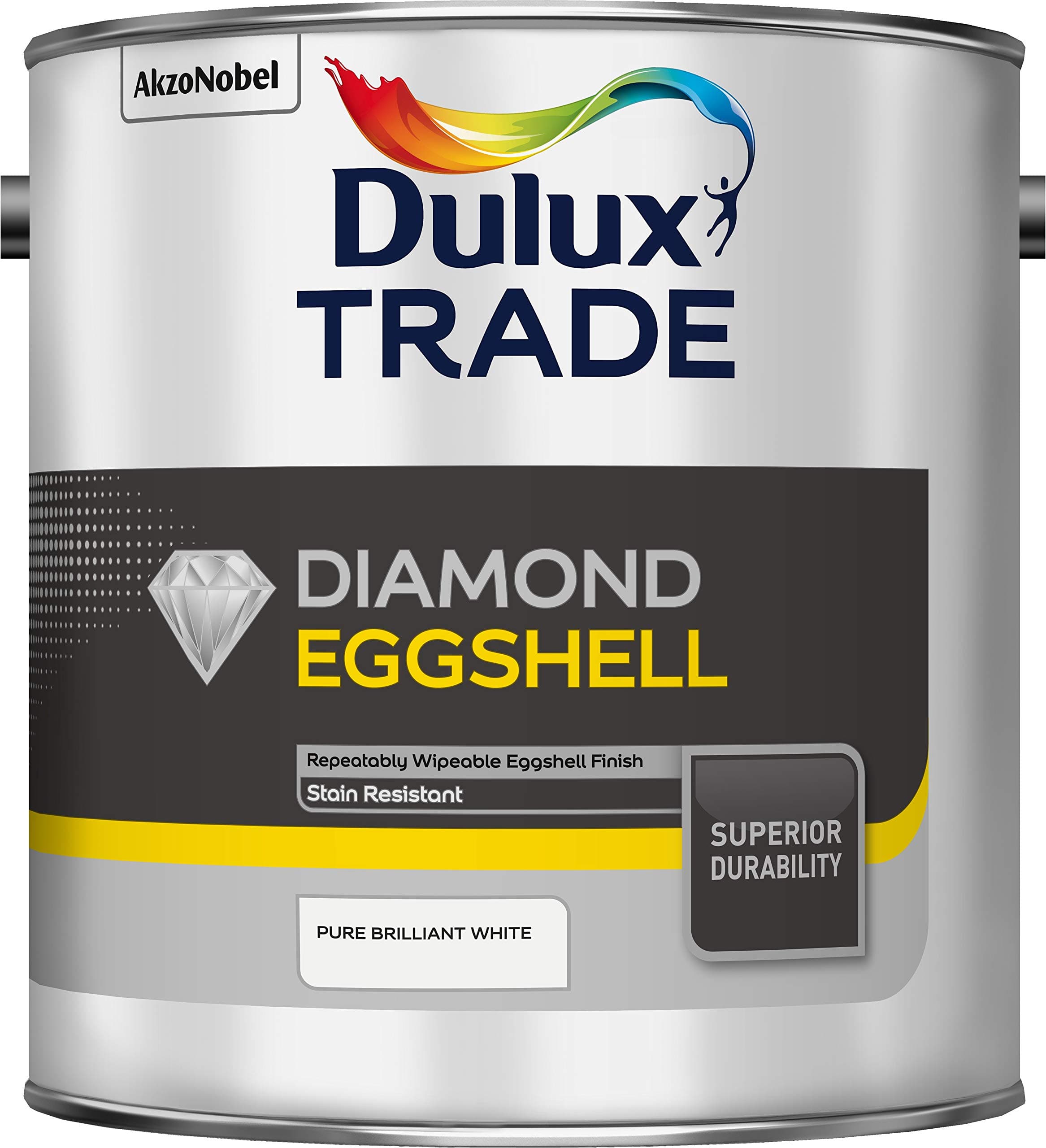 Diamond Quick Dry Eggshell Pure Brilliant White 2.5L, Dulux - (5082319) by Dulux Trade