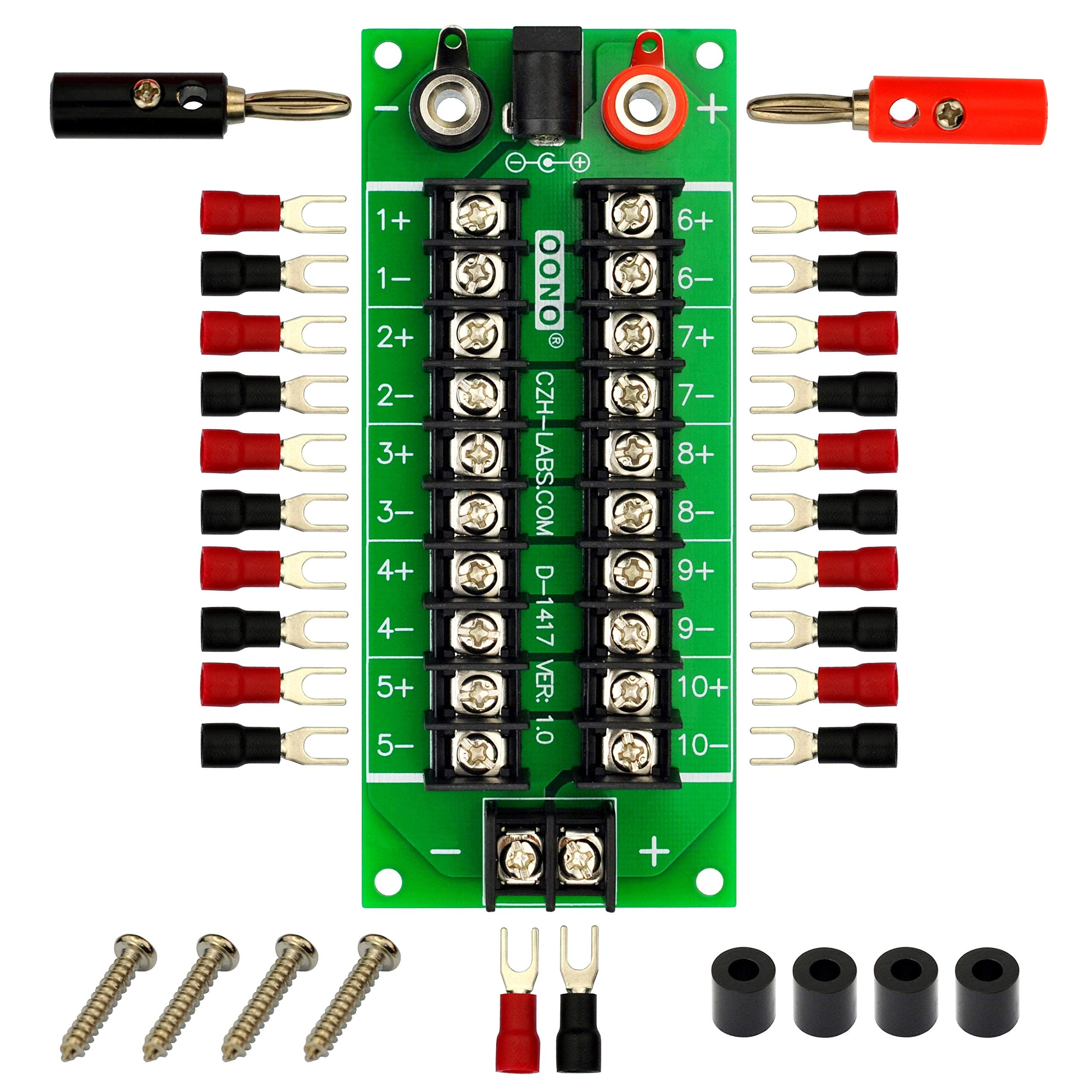 20Amp 2x10 Position Barrier Terminal Block Distribution Module for AC DC