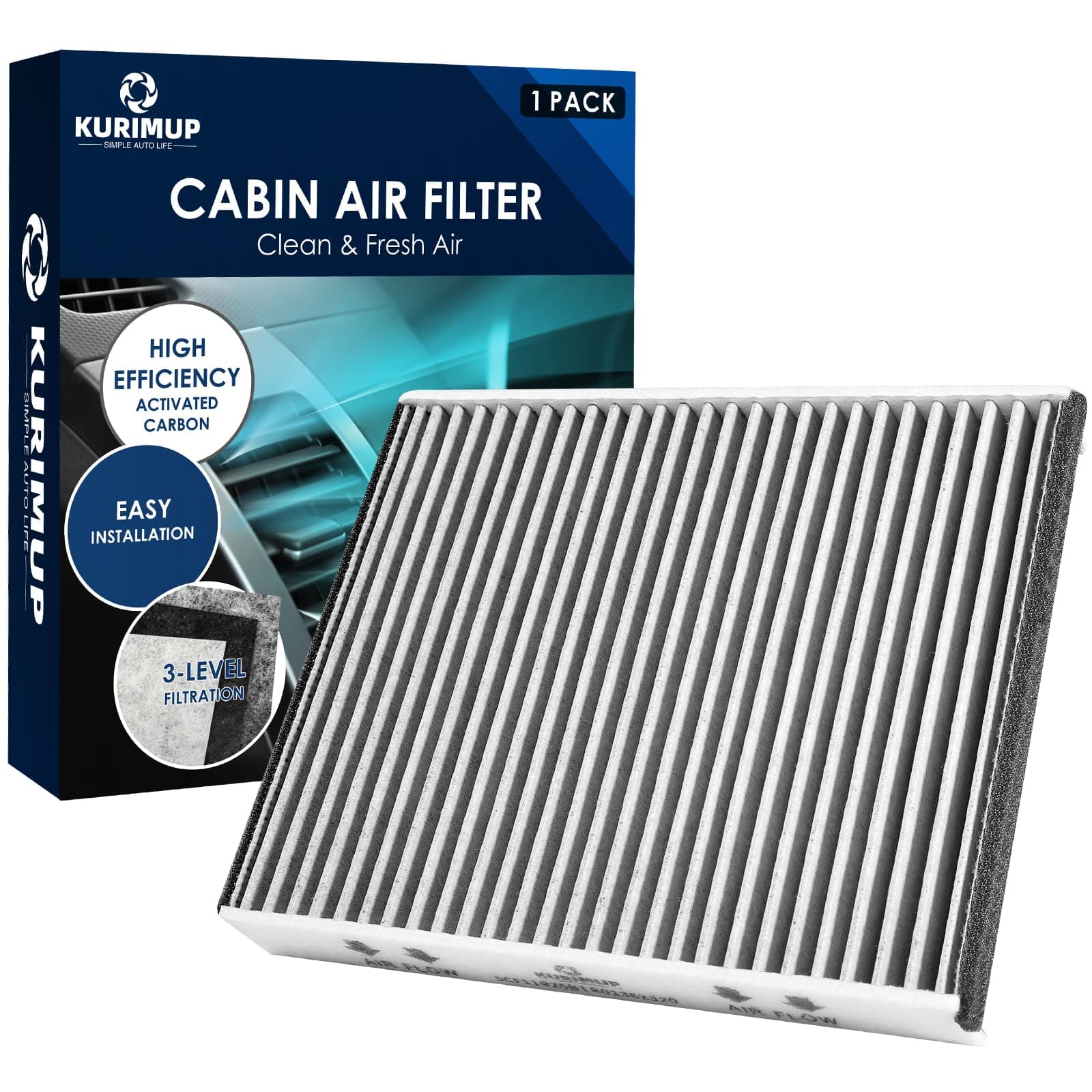 Premium Cabin Air Filter with Activated Carbon,Replacement for CF11920,Fit for Ford C-Max(2013-2018)/Escape(2013-2019)/Focus(2012-2018)/GT(2017-2022),Lincoln MKC(2015-2019)., SCF11920S
