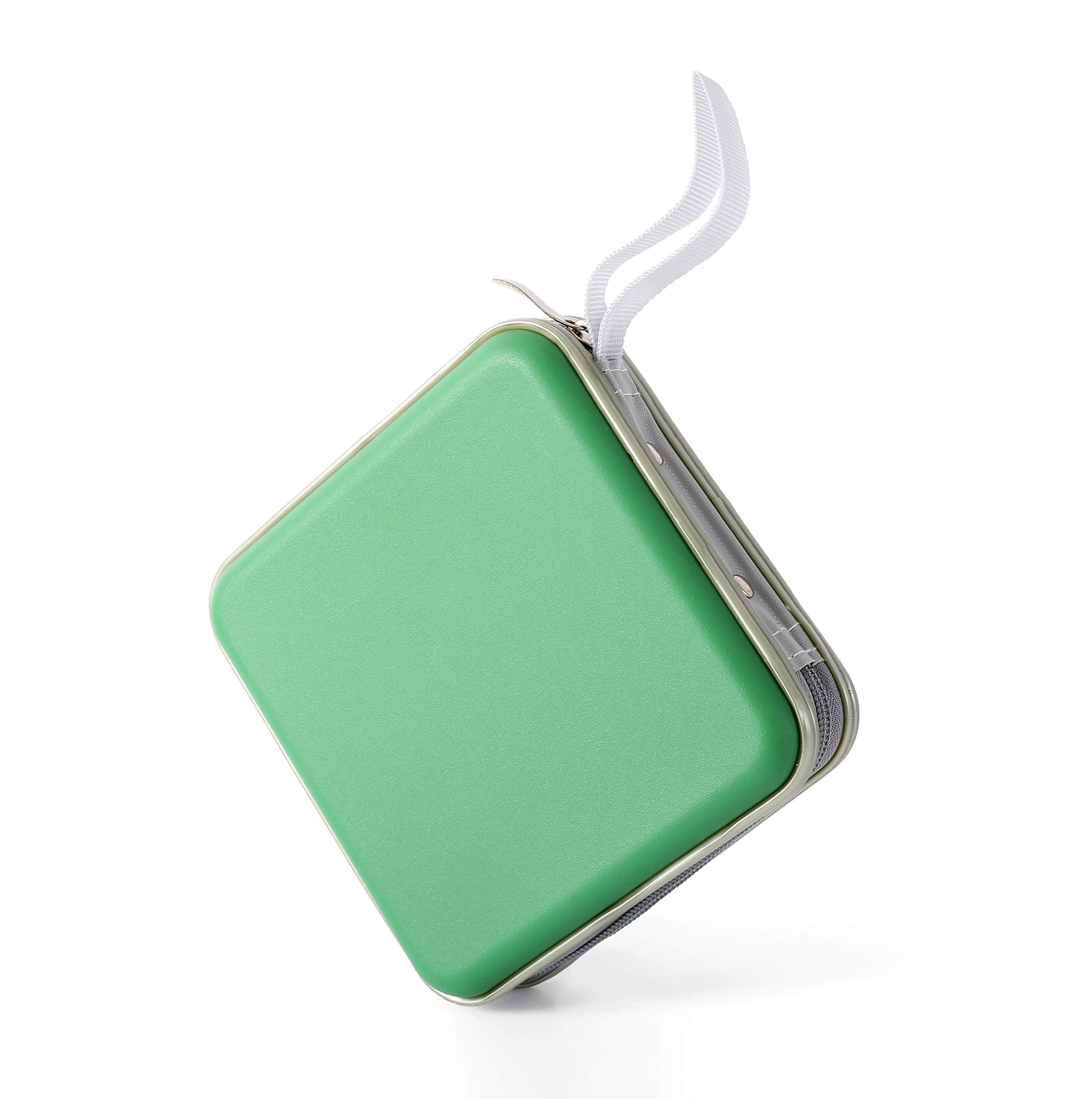 Hard Plastic CD/DVD Binder, Portable Storage wallet 30-capacity, Green