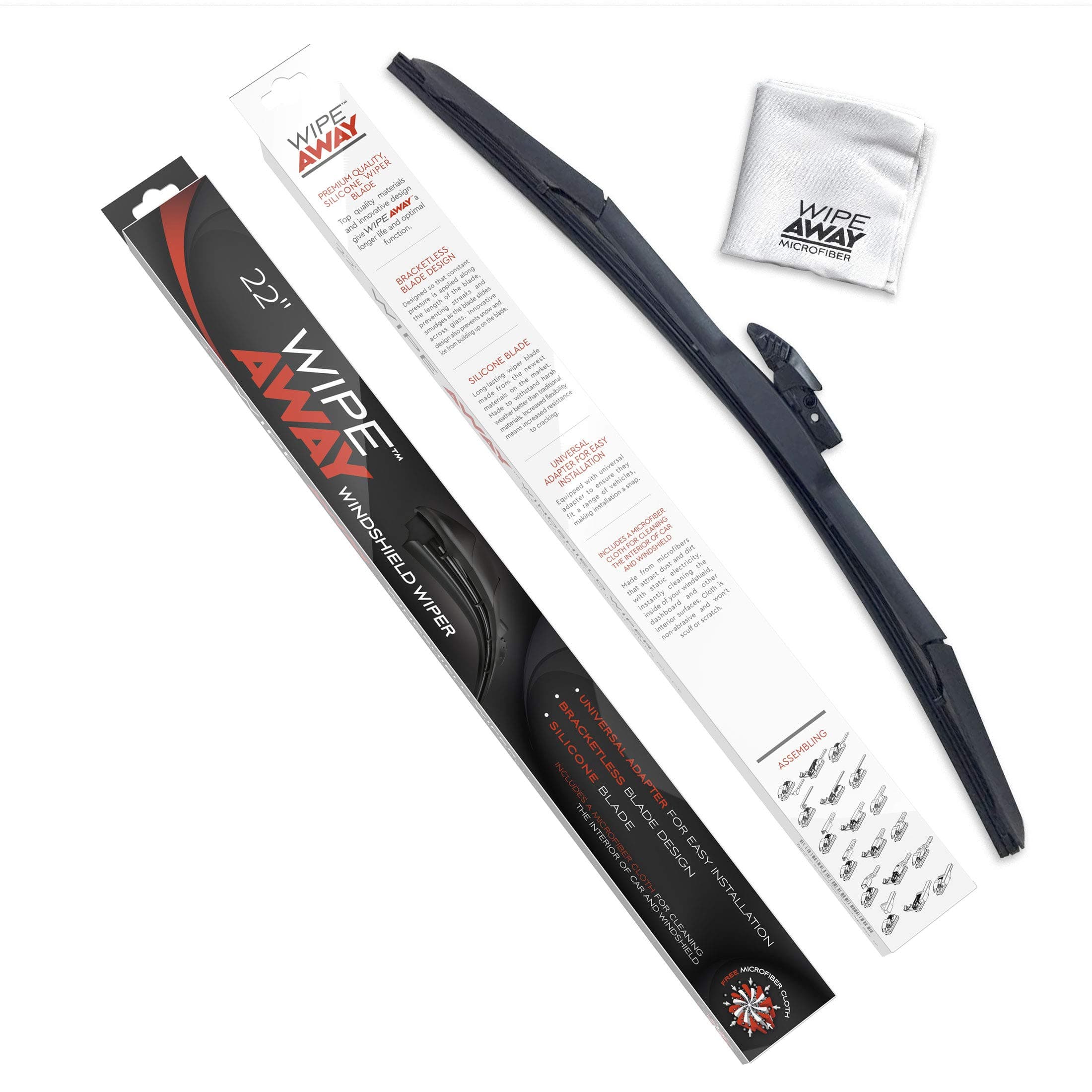Wipe Away Windshield Wiper Blade - Silicone Windshield Wiper Blade - 22" (Pack of 1)