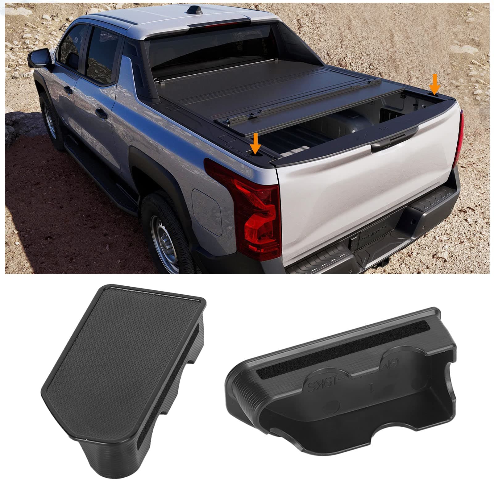 Bed Rail Stake Pocket Covers for 2014-2018 Chevy Silverado/GMC Sierra 1500 and 2015-2019 Silverado/Sierra 2500/3500 HD Accessories, Rear Truck Tonneau Covers Stake Holes Cap Plugs(2 Packs)