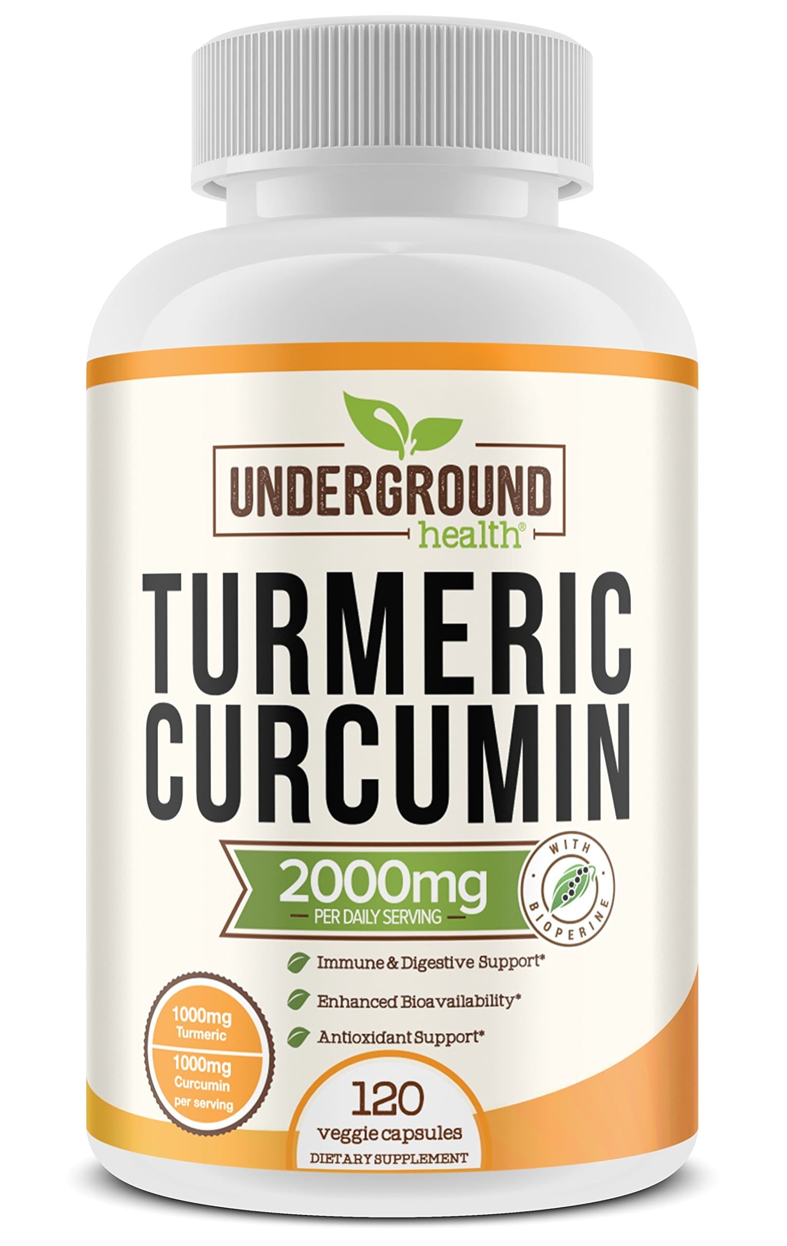 Turmeric Curcumin with BioPerine 2000mg. Highest Potency Available. Premium Joint & Healthy Inflammatory Support with 95% Standardized Curcuminoids. Non-GMO, Gluten Free Capsules with Black Pepper