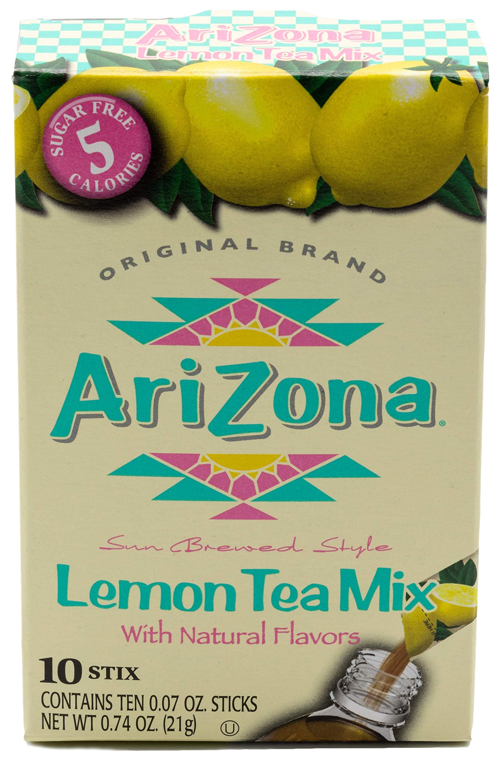 Lemon Iced Tea Stix Sugar Free, 10Countper Box (Pack of 6), Low Calorie Single Serving Drink Powder Packets, Just Add Water for a Deliciously Refreshing Iced Tea Beverage