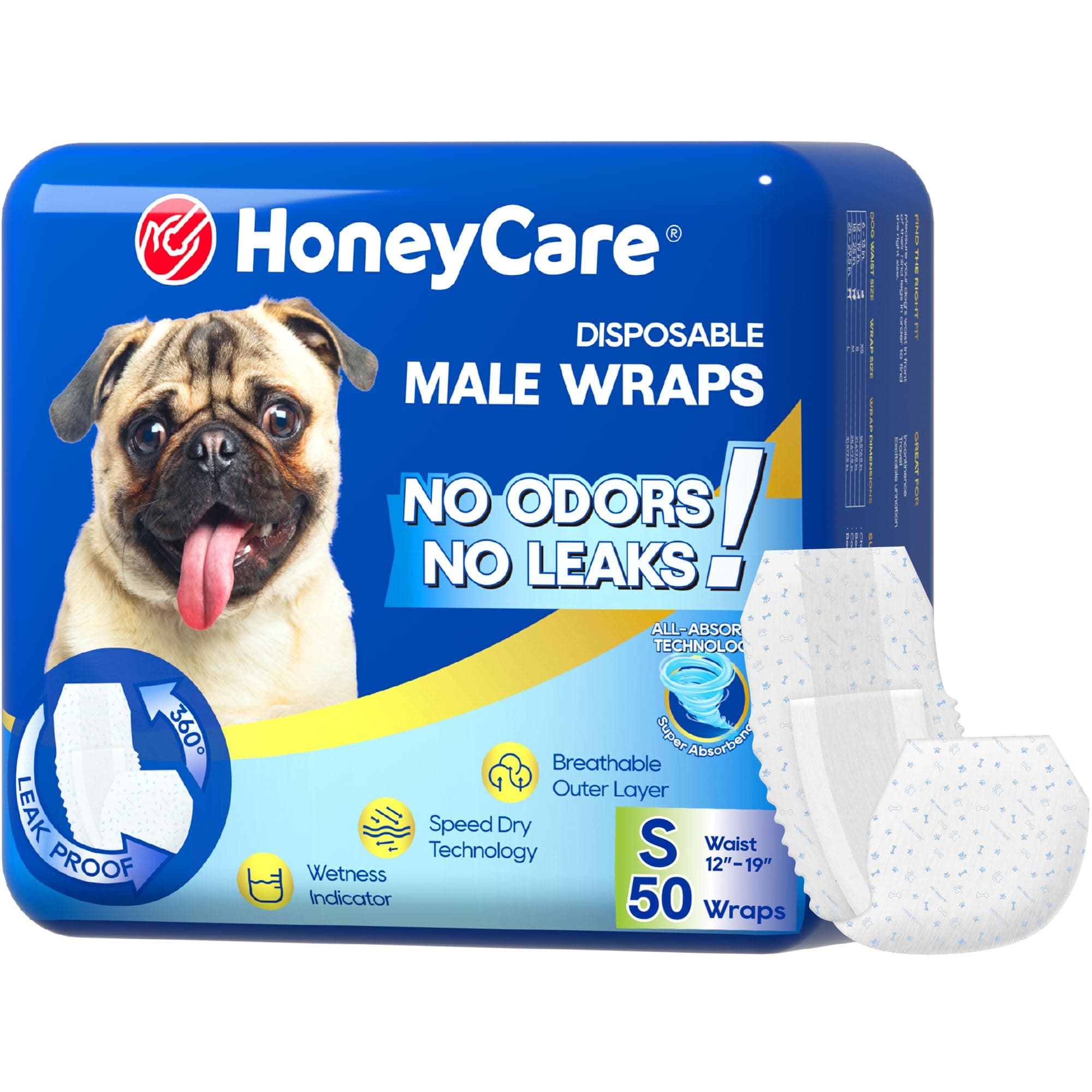 All-Absorb Male Dog Wrap, 50 Count