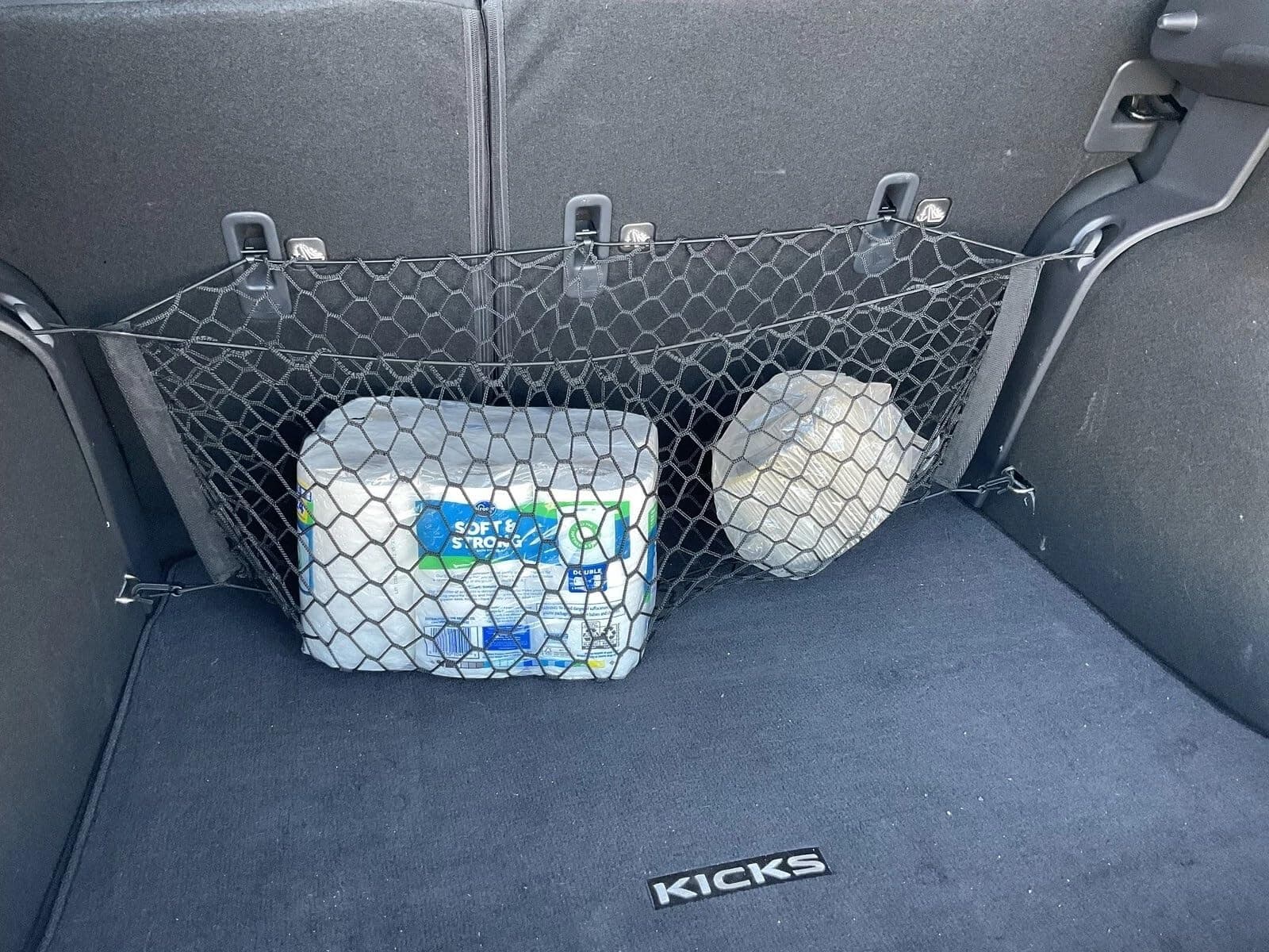 Trunk Organizer Cargo Net for Nissan Kicks 2017–2024 – Envelope Style Cargo Net for SUV – Premium Mesh Elastic Car Trunk Organizer Vehicle Carrier Storage – Compatible with Kicks