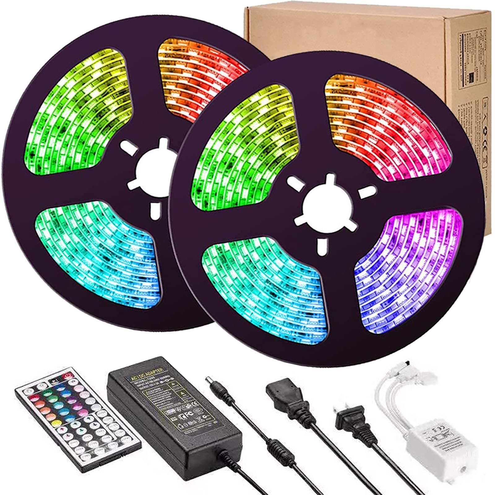 UMICKOO LED Strip Lights, 32.8 ft 10M(5Mx2) LED Lights 5050 LED Tape Lights, Flexible Color Changing LED Strip Lights with Remote for Home Lighting Kitchen Bedroom Bar Room Decoration