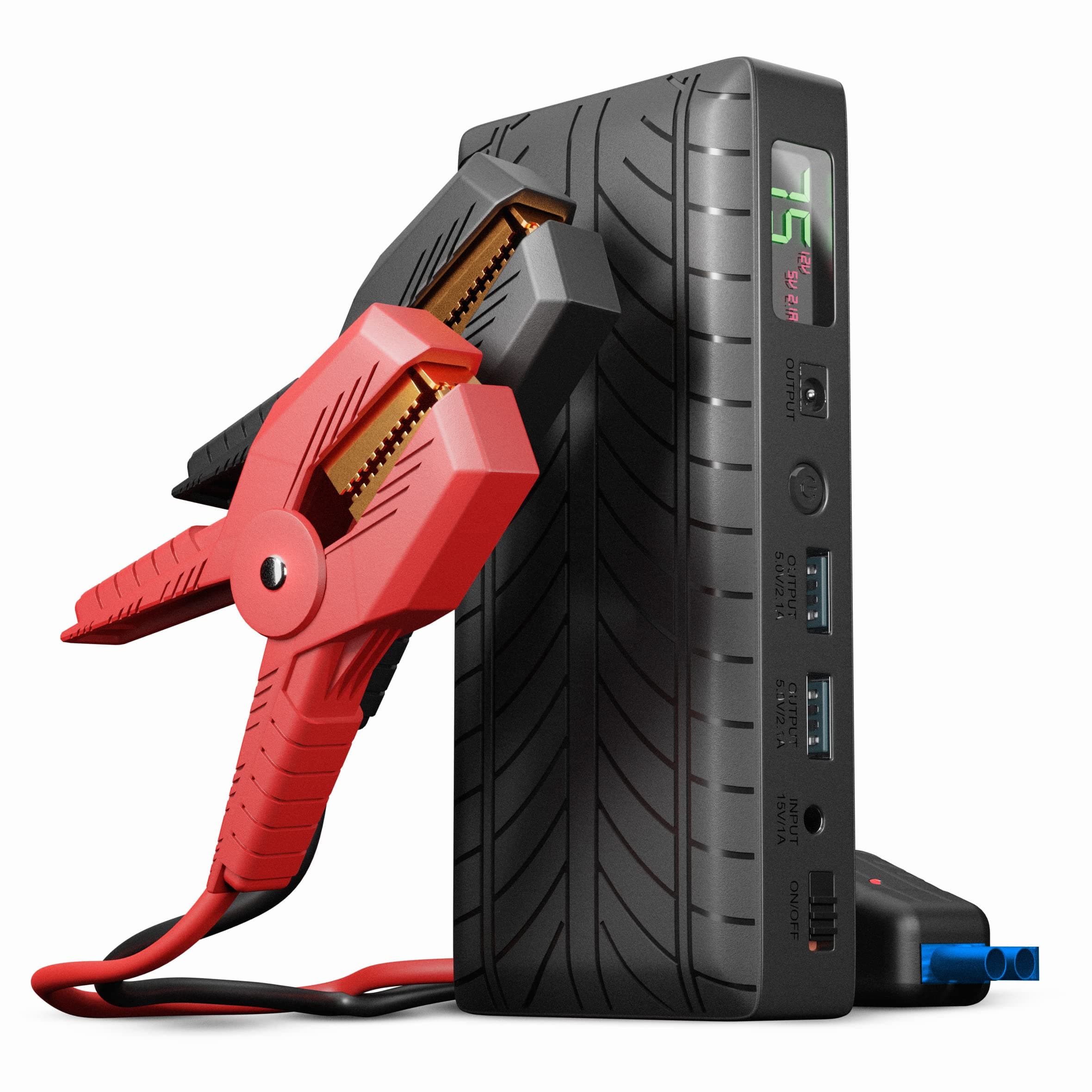 Infinity Light Portable Jump Starter Box, 12V Lithium Battery Car Charger, To Start and Charge. Compact Emergency USB Power Bank Auto Booster Power Pack. Flashlight. 400Amp/12,000mAh, 3L Gas/2L Diesel