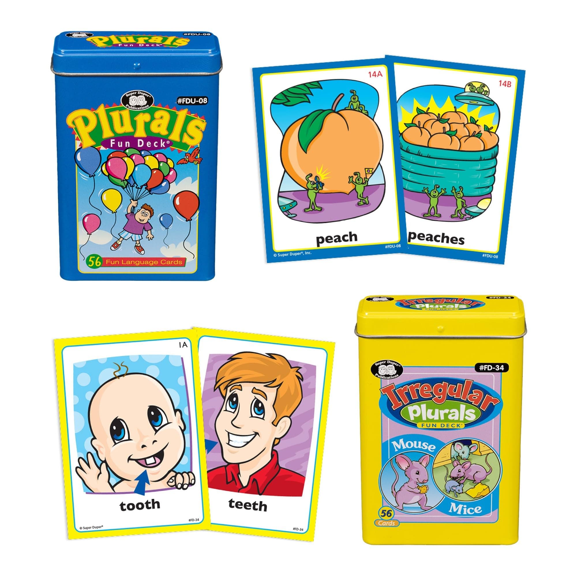 Plurals & Irregular Plurals Fun Deck Flash Cards Bundle | Educational Learning Resource for Children
