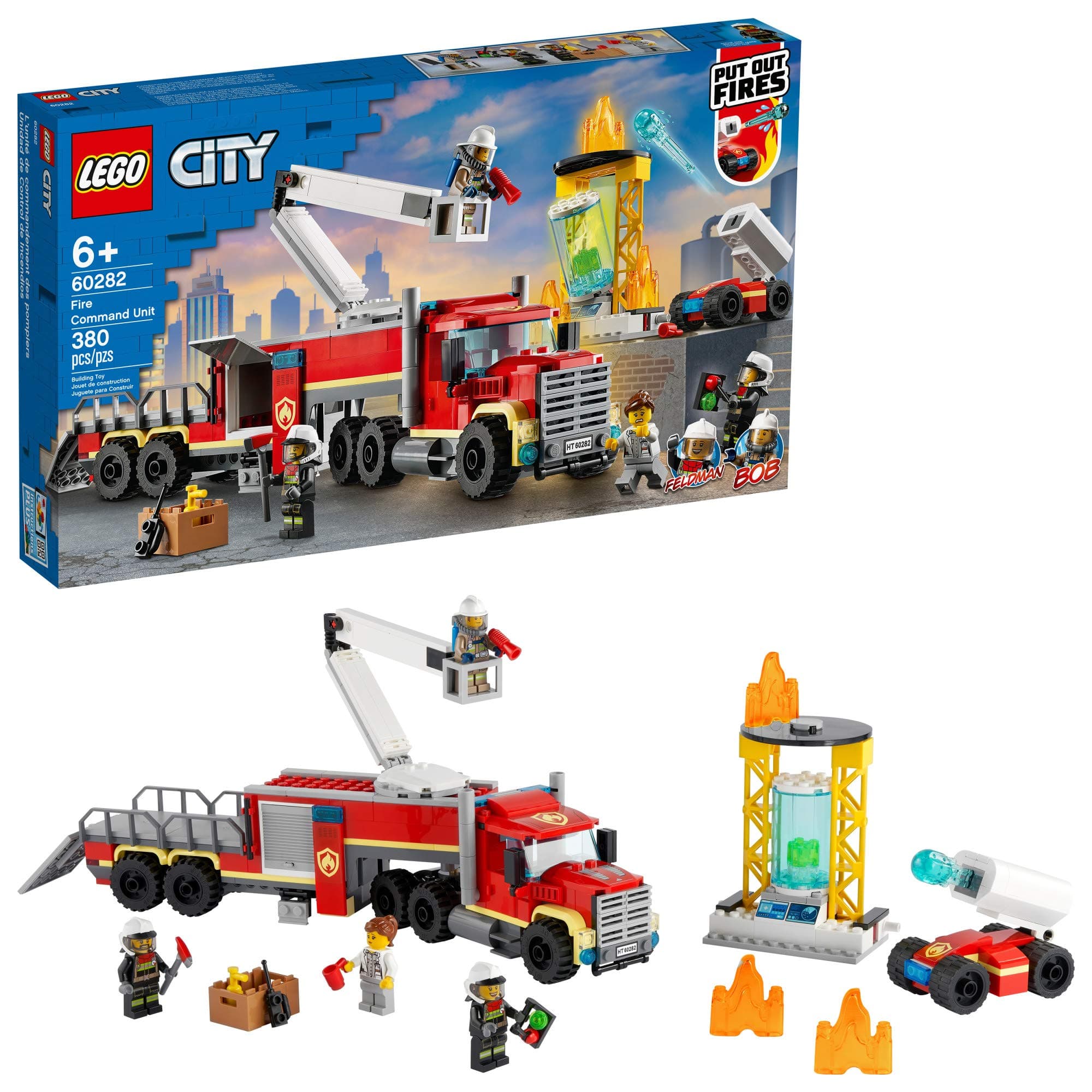 City Fire Command Unit 60282 Building Kit; Fun Firefighter Toy Building Set for Kids, New 2021 (380 Pieces)