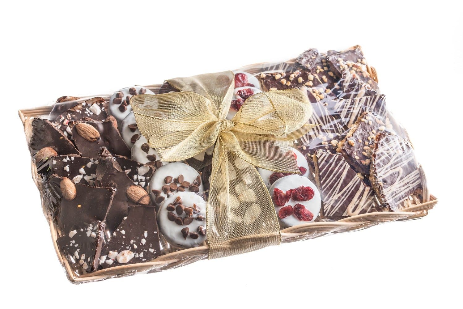 Gourmet Chocolate Biscotti Wicker Gift Basket