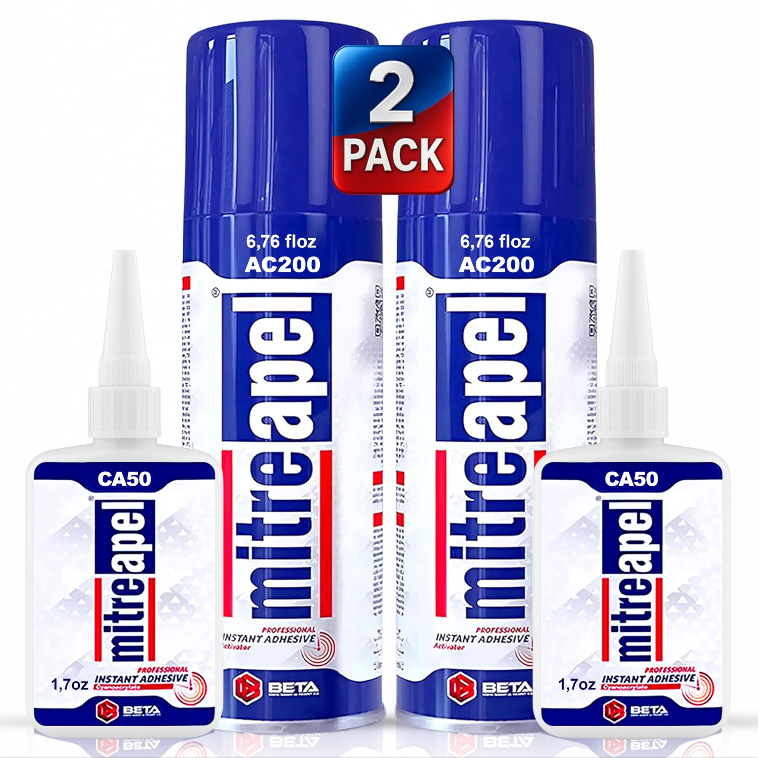 Medium Size CA Glue with Activator (2 Pack)