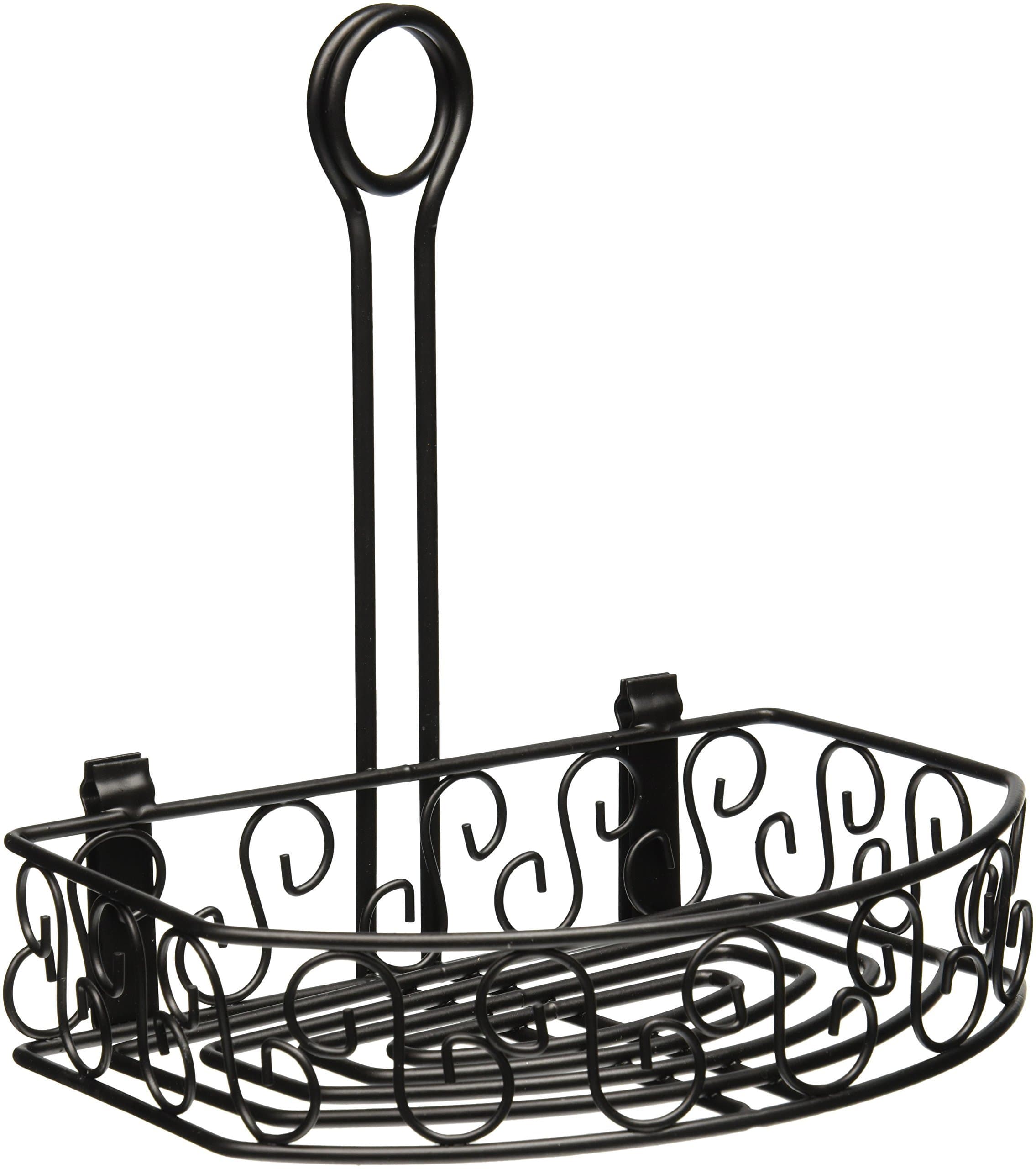Oblong Condiment Caddy, 8-1/4" x 6-1/4", Black Wire