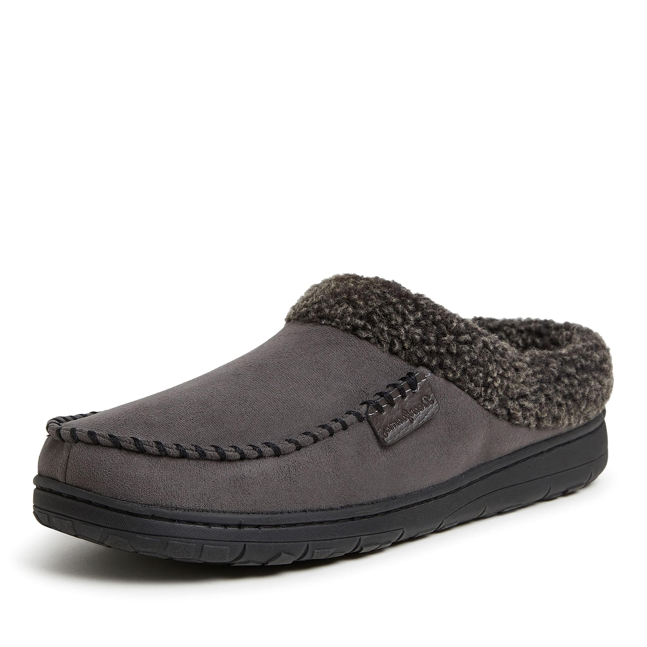 Dearfoams Men's Perforated Microsuede Clog Slipper