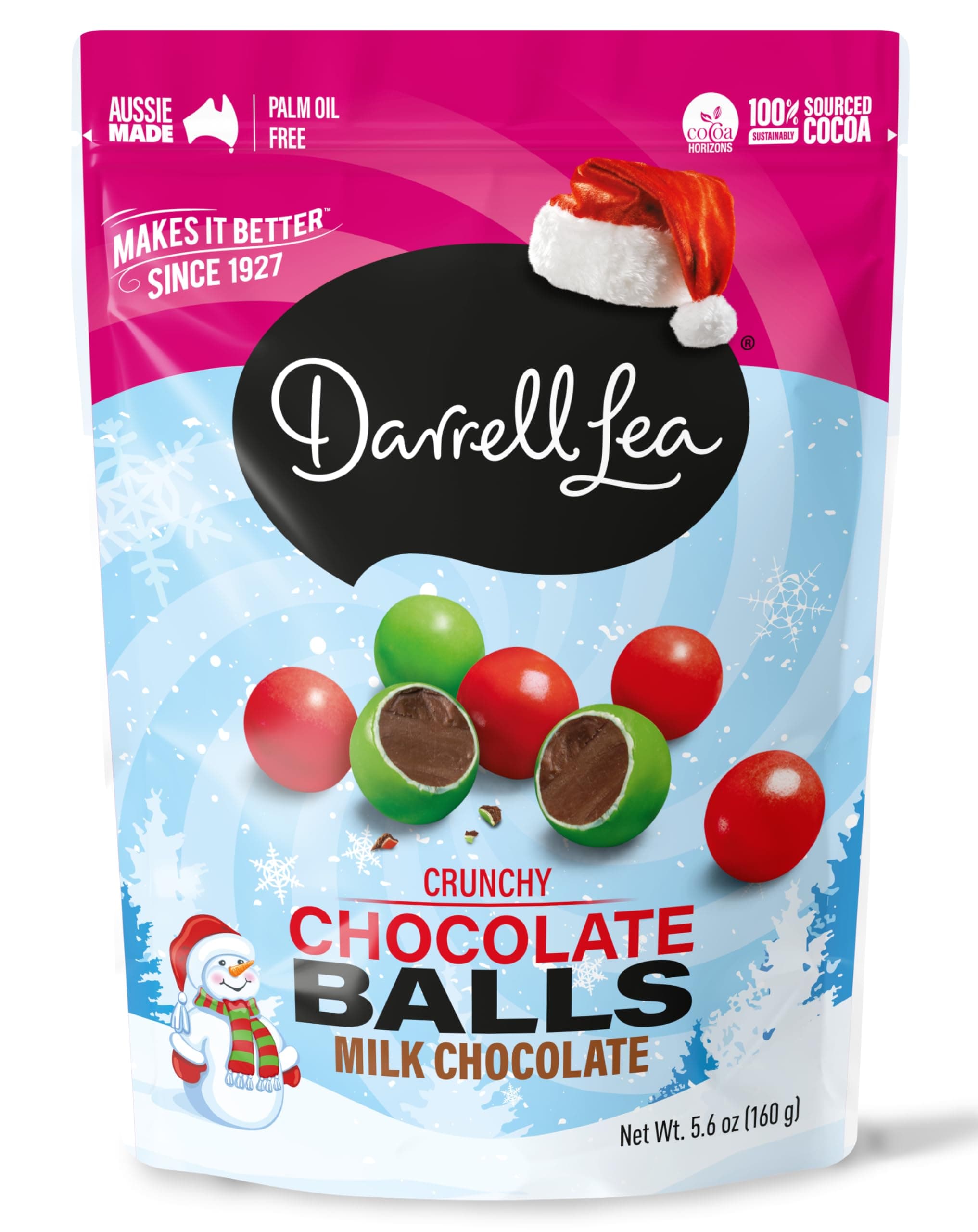 Chocolate Crunchy Balls 5.6 Ounce (Pack of 1), Crunchy Milk Chocolate Treat, No Palm Oil, Made in Australia, Good On-the-Go, Shareable, Great for Gift Giving