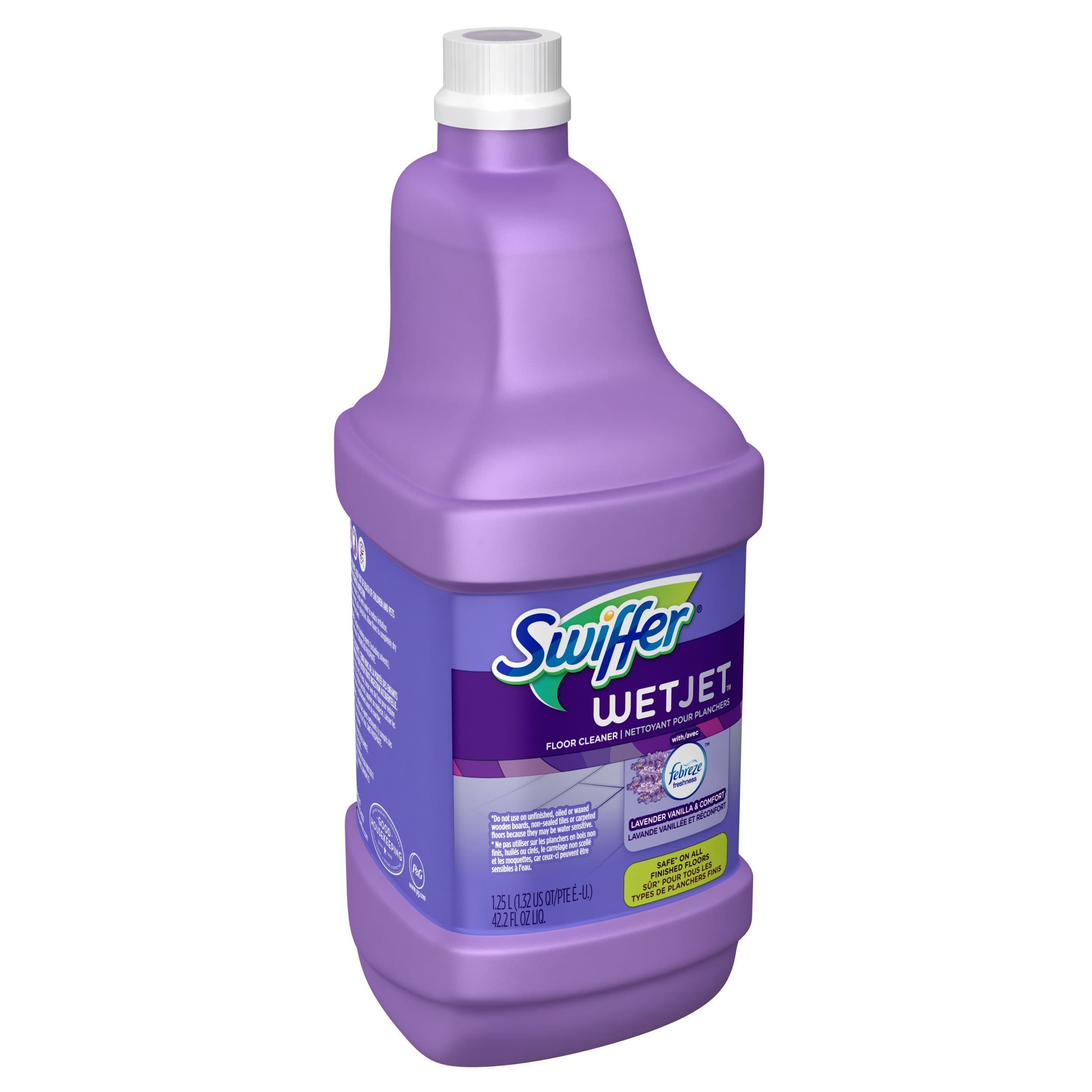 Swiffer WetJet Multi-Purpose and Hardwood Liquid Floor Cleaner Solution Refill, Lavender Vanilla & Comfort, 42.2 fl oz
