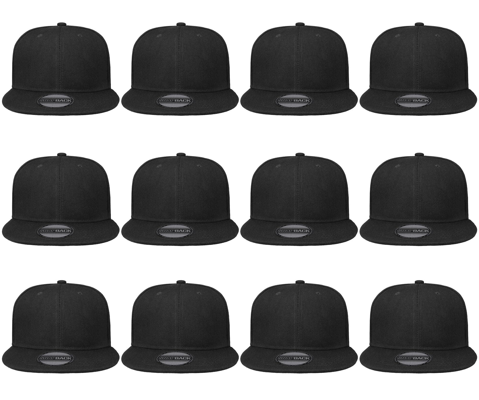 Gelante Plain Blank Flat Brim Adjustable Snapback Baseball Caps Wholesale LOT 12 Pack