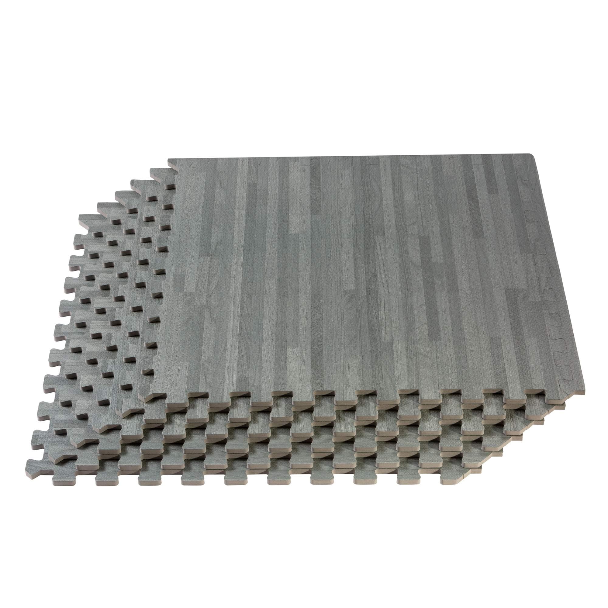 Forest Floor Thick Printed Foam Tiles, Premium Wood Grain Interlocking Foam Floor Mats, Anti-Fatigue Flooring, 3/8" Thick
