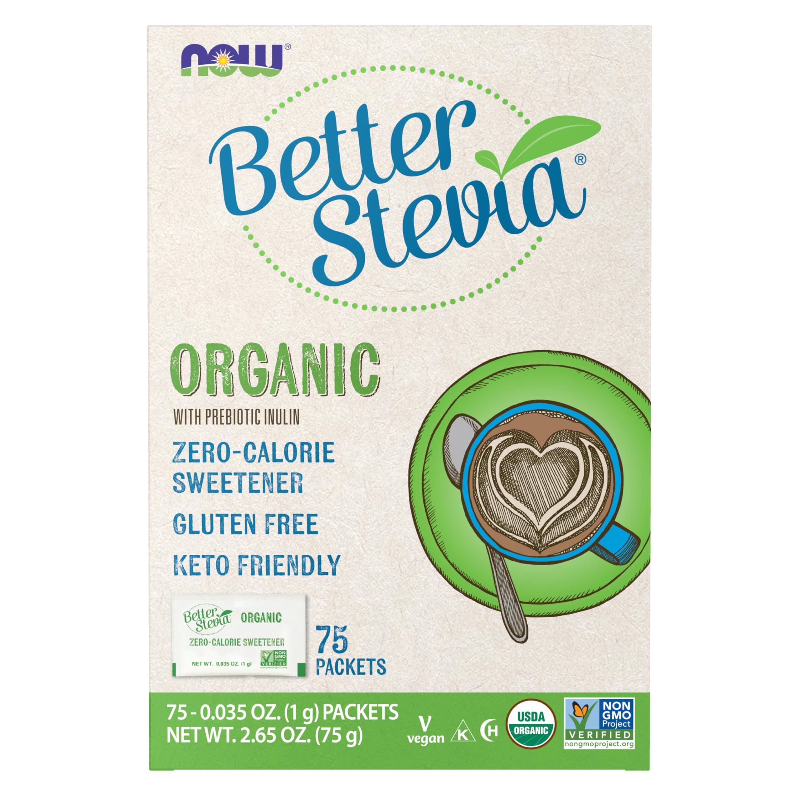 NOW Foods Organic BetterStevia,75 Packets