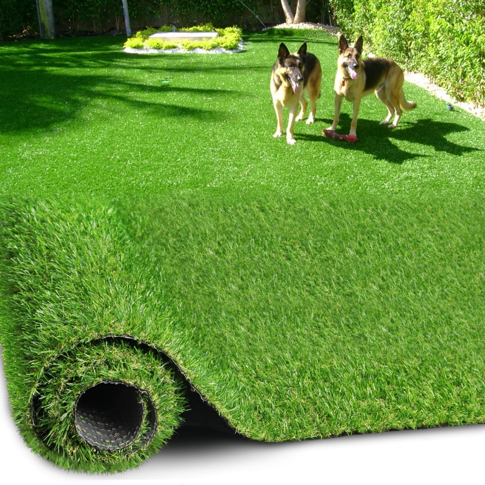 Artificial Turf Grass 6 FT × 32 FT, Realistic Fake Grass Rug with Drainage, 0.8" Height Outdoor Indoor Synthetic Grass Carpet Mat for Dogs, Balcony, Patio, Backyard, Customized