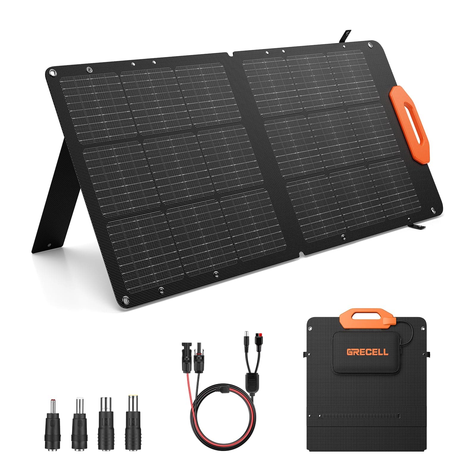 100W Portable Solar Panel, 23.5% High Efficiency ETFE Foldable Solar Charger for Power Station Generator, IP65 Waterproof with Kickstands, 18V Output for RV Camping Van Off-Grid Outdoor
