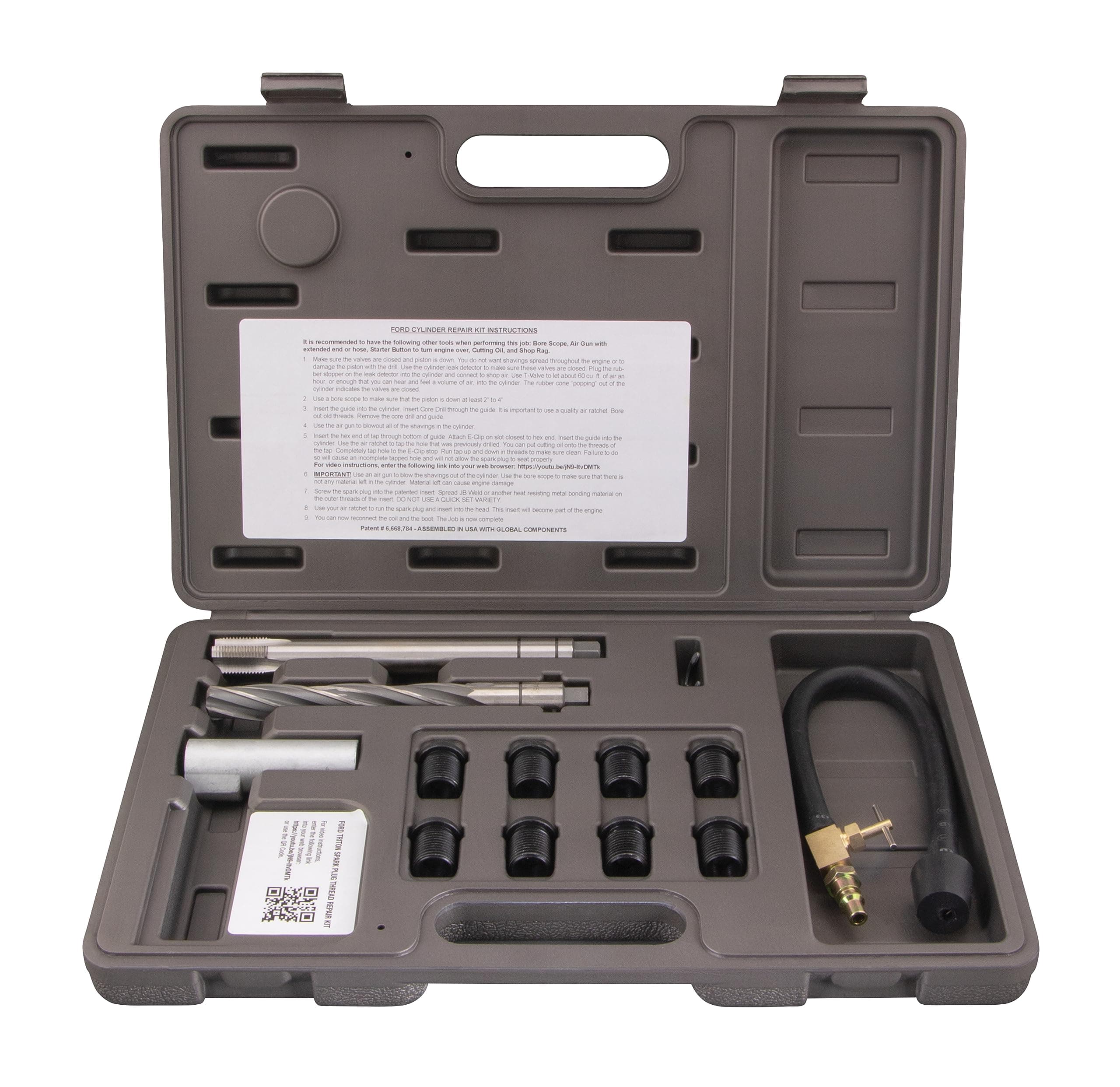 CalVan Tools 38900 Two Valve Ford Triton Tool Kit - Foolproof Repair System, Spark Plug Thread Repair Kit. Tools and Equipment