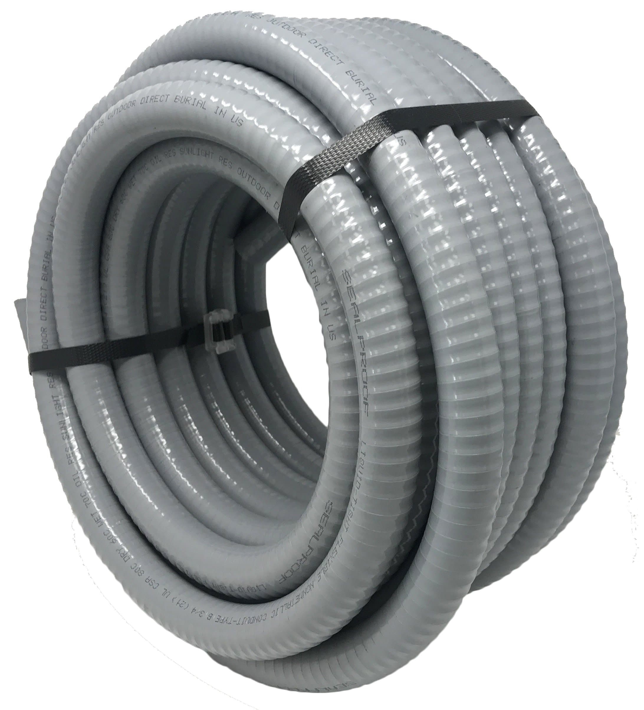 Sealproof 3/4" Flexible Non-Metallic Liquid-Tight Electrical Conduit Type B, UL Listed, 3/4" Dia, 50 Feet