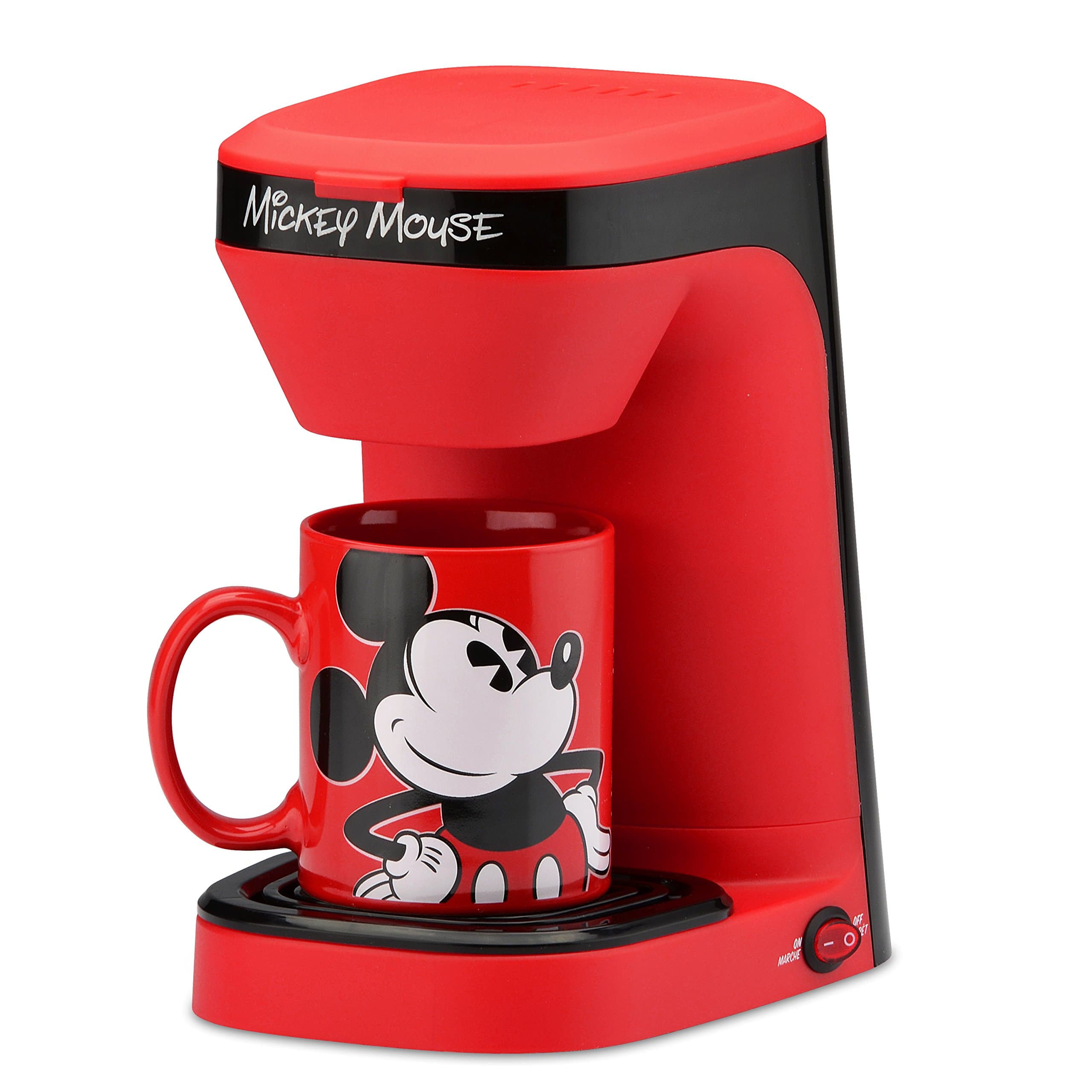 Disney Dcm-123CN Mickey Mouse Single Serve Coffee Maker, Red/Black