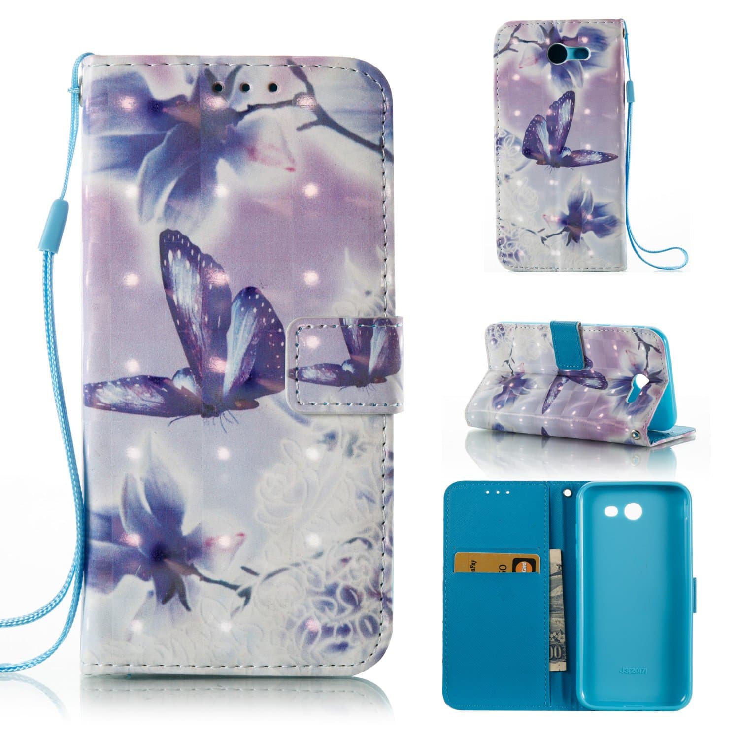 Alcatel Fierce 4 Case, Alcatel Pop 4 Plus Case, FirstCover Wallet Folio PU Leather Flip Case Cover with Card Holder and Wrist Strap for Alcatel OneTouch Fierce 4 / Pop 4 Plus / Allura