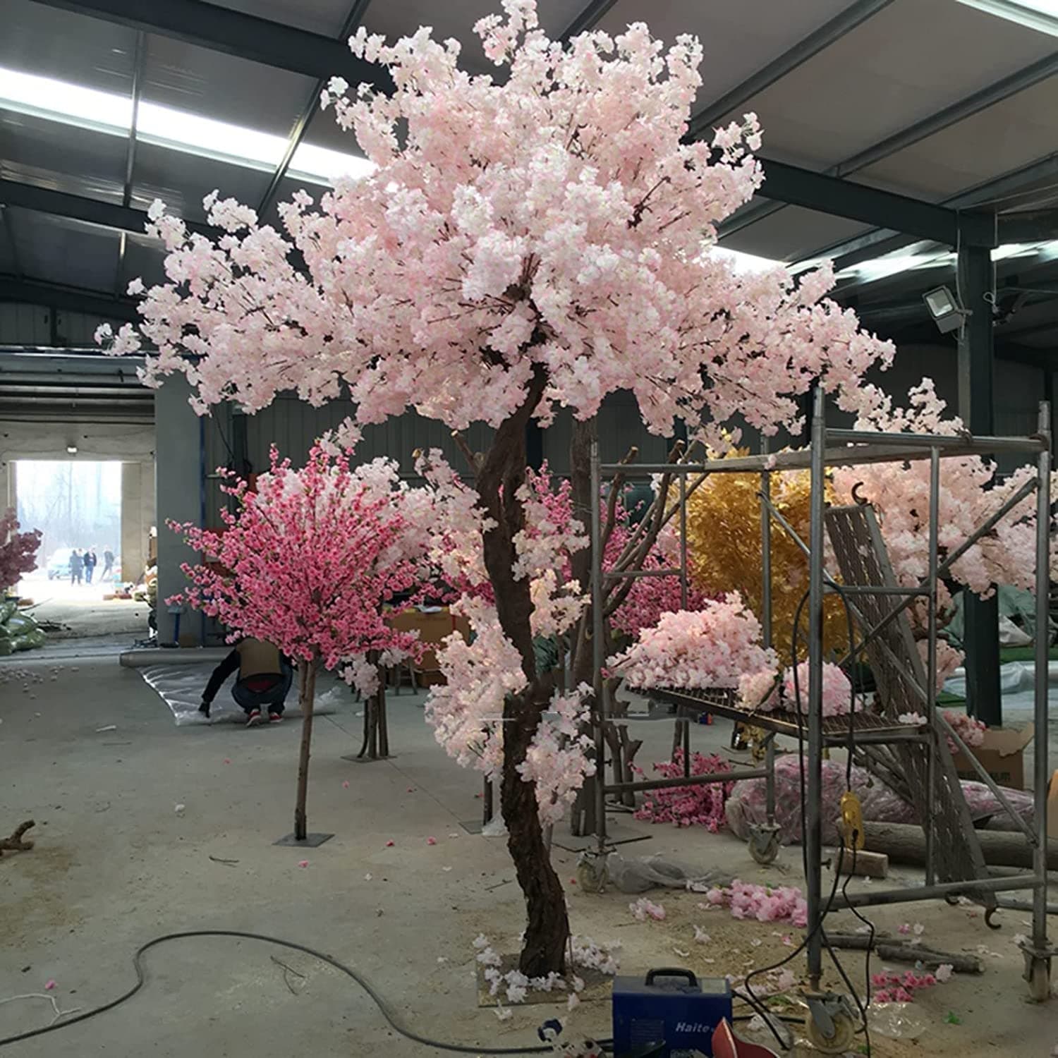 tall artificial plants Artificial Tree Fake Tree Faux Cherry Blossom Trees Artificial, Modern Living Room House Office Party Indoor Decor ,Housewarming Opening Gift ,pink (Size : 1m/3.28ft)