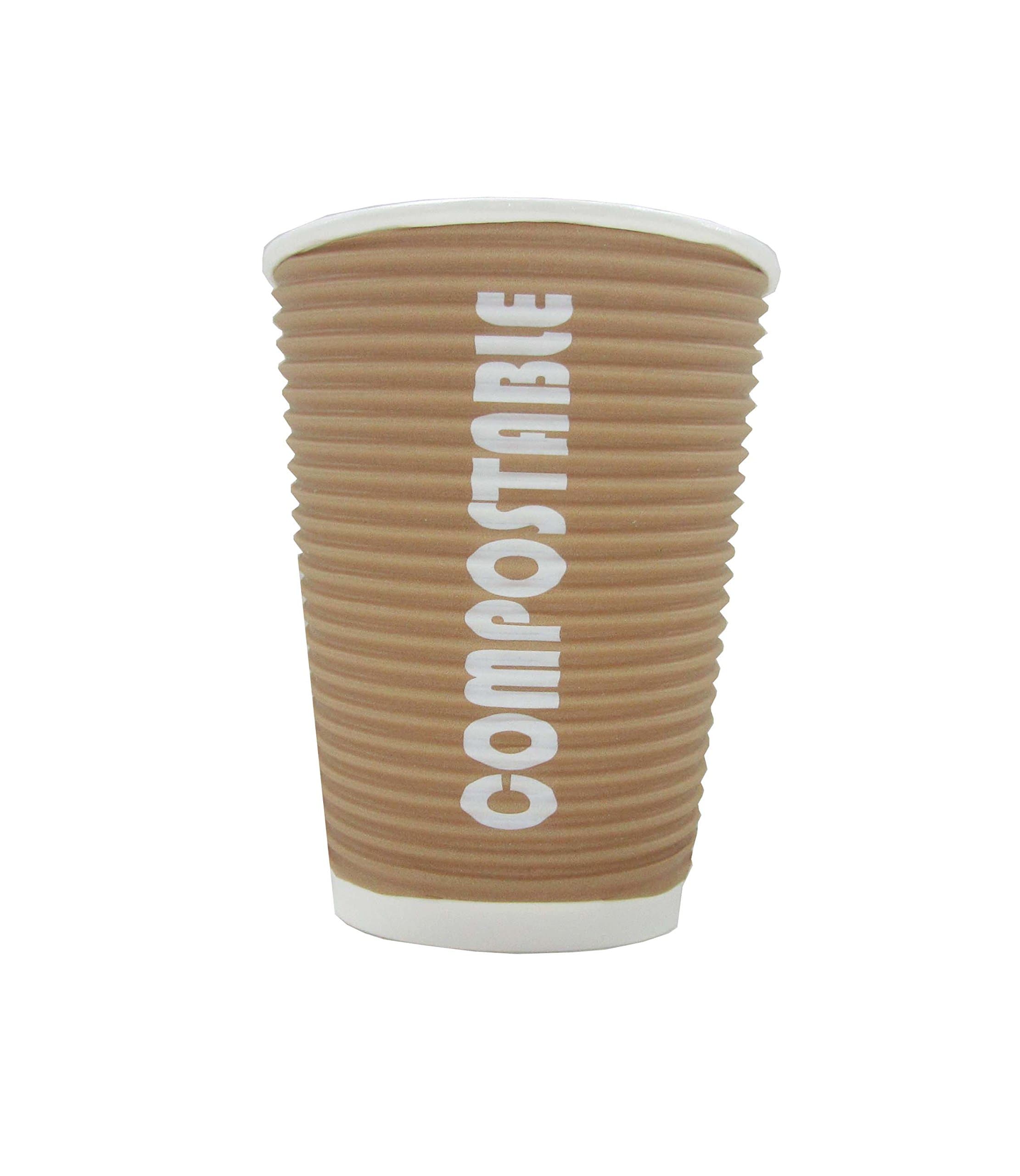 Renewables(TM) Ripple Grip 20 Oz Compostable Hot/cold Cup with Flip Top Lid - 40 Cups and 50 Lids- Eco-friendly