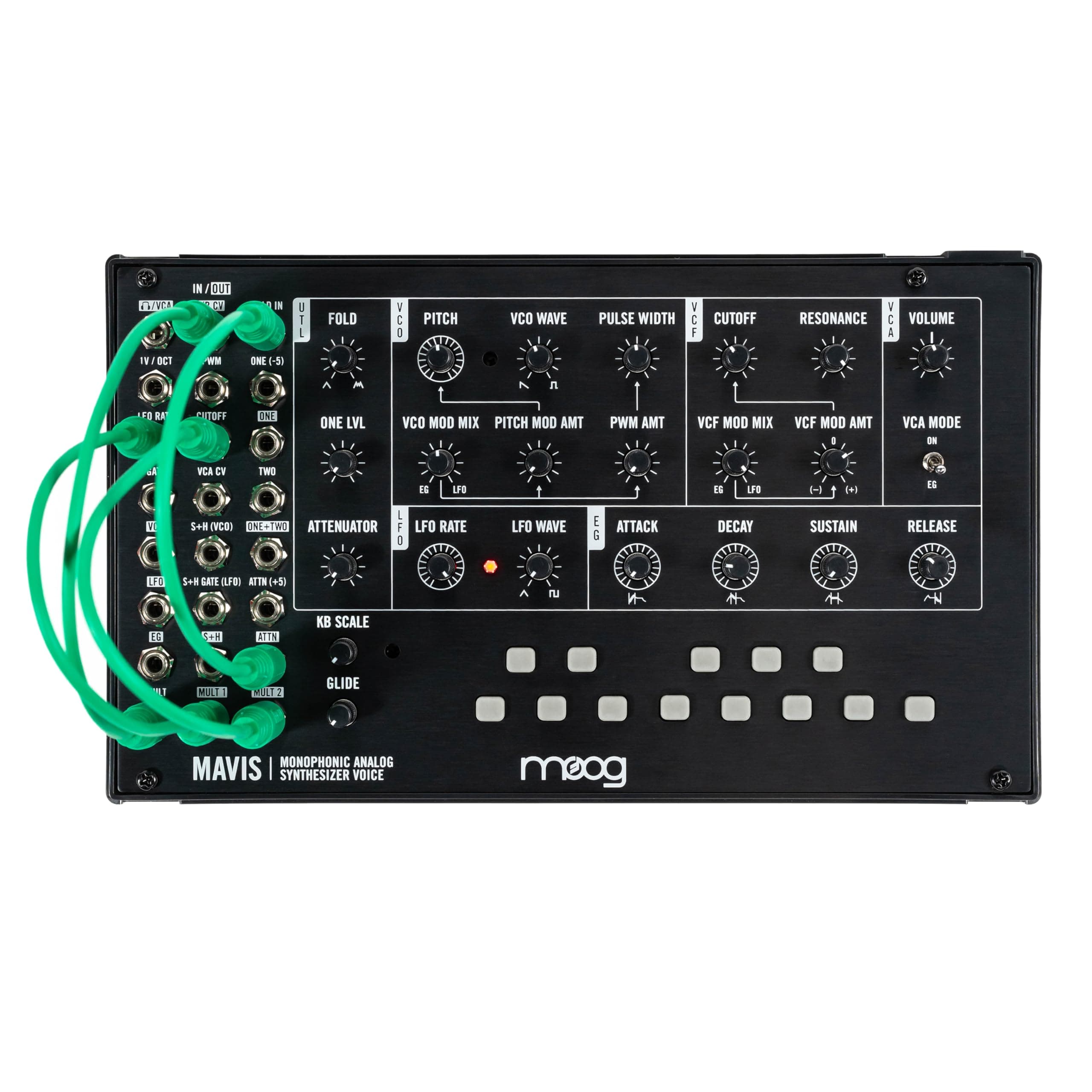 Mavis - Standalone Semi-Modular Analog Synthesizer Kit with Keyboard, Analog Oscillator, Filter, Envelope Generator, Wavefolder, and Dust Cover